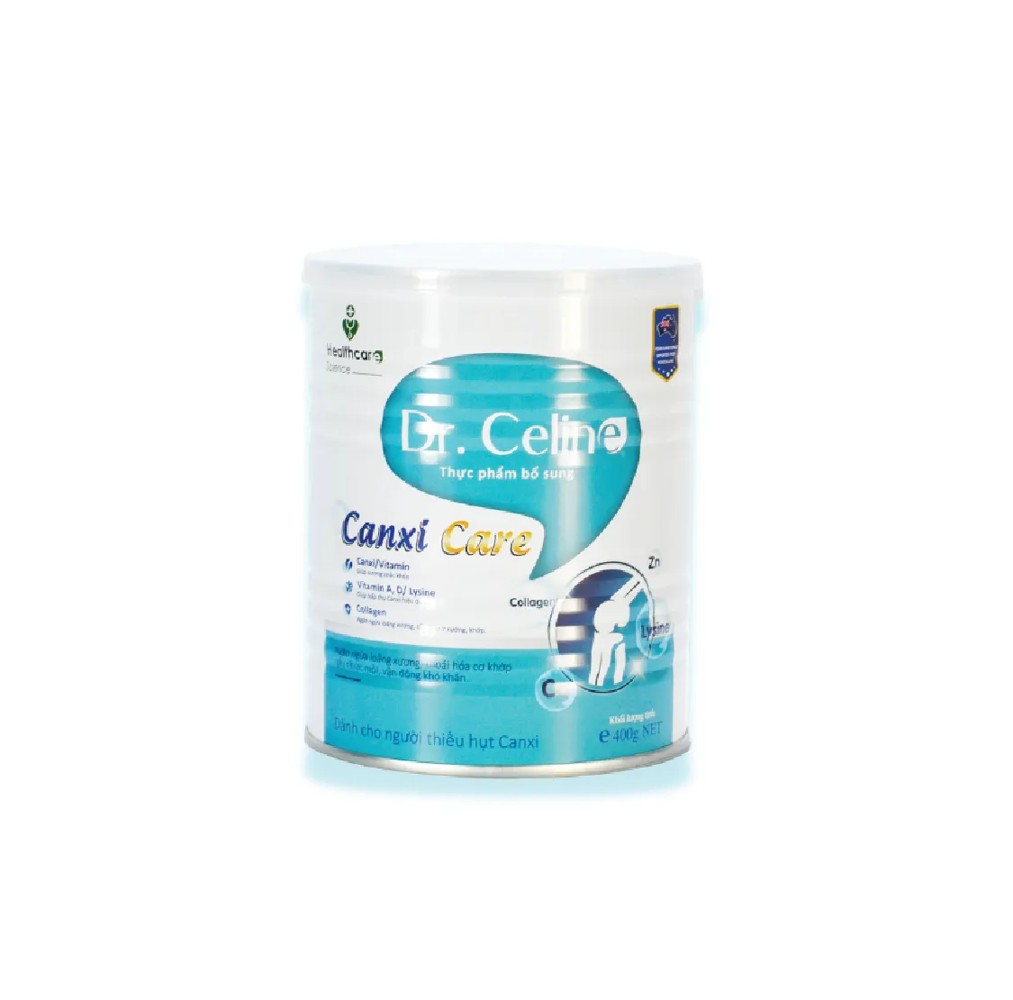 Sữa Bột Dr. Celine Canxi Care Giúp Tăng Cường Hấp Thụ Canxi, Hỗ Trợ Hệ Tiêu Hóa (Hộp 400 Gram)