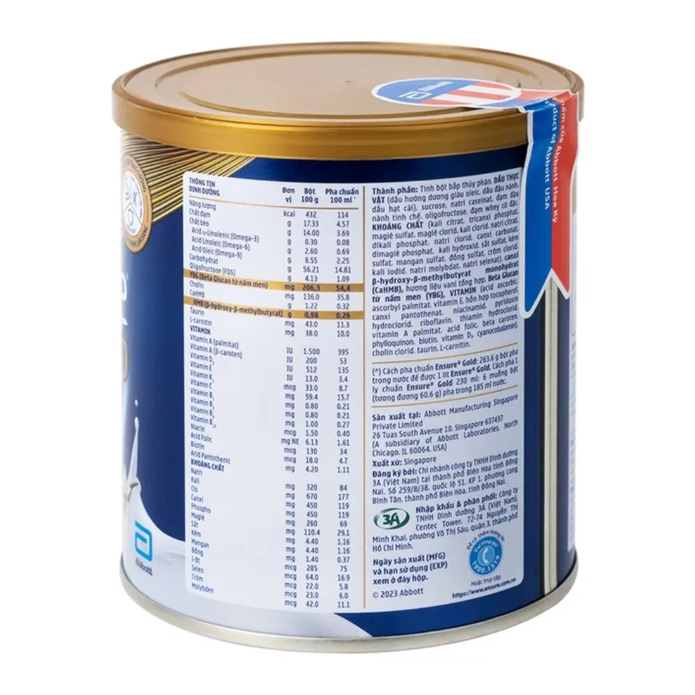 Sữa bột Ensure Gold StrengthPro Abbott hương vani tăng cường sức khỏe khối cơ, tăng miễn dịch (800g) 2