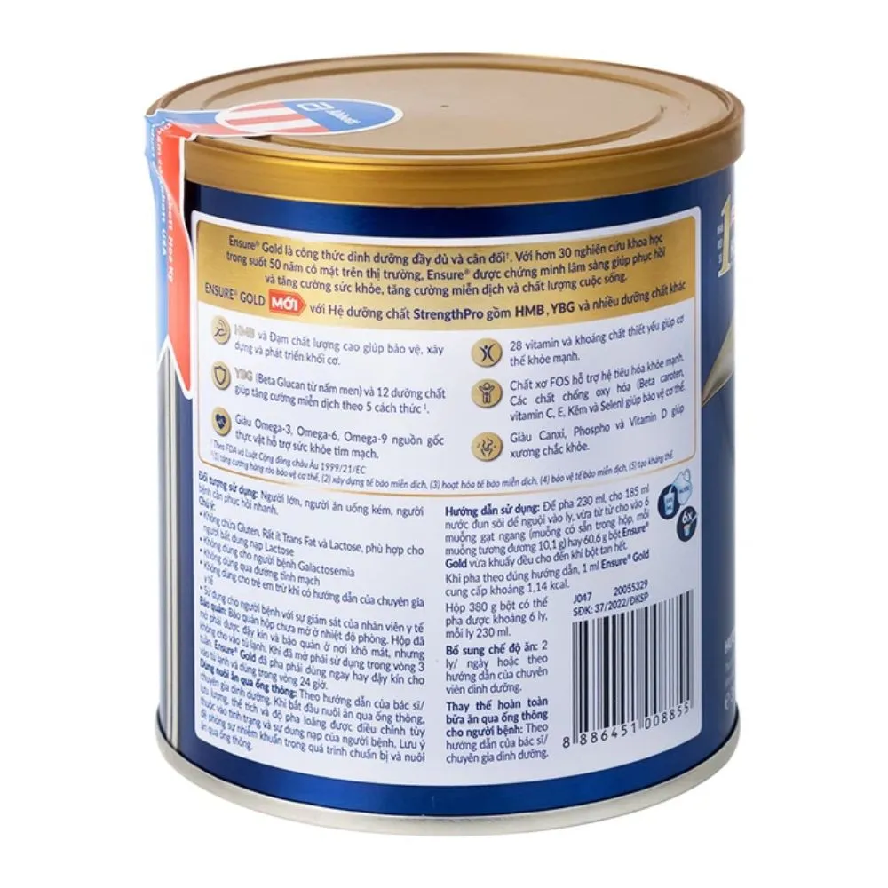 Sữa bột Ensure Gold StrengthPro Abbott hương vani tăng cường sức khỏe khối cơ, tăng miễn dịch (800g) 3