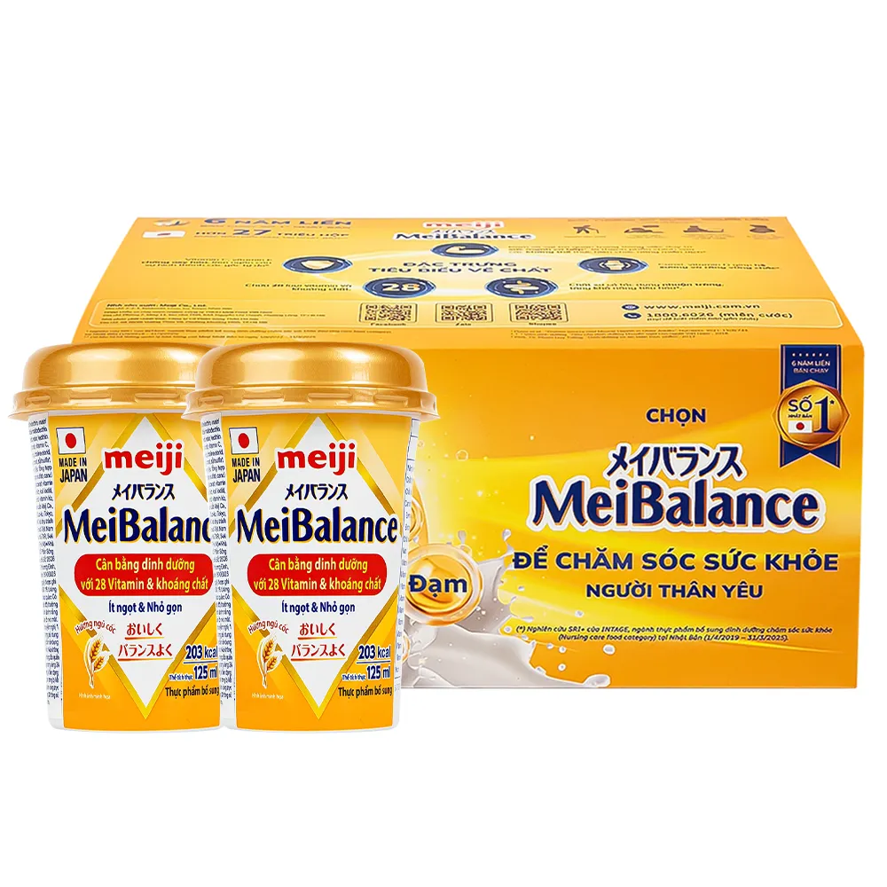 SỮA CÂN BẰNG DINH DƯỠNG MEIJI MEIBALANCE HƯƠNG NGŨ CỐC 24 HỘP X 125ML