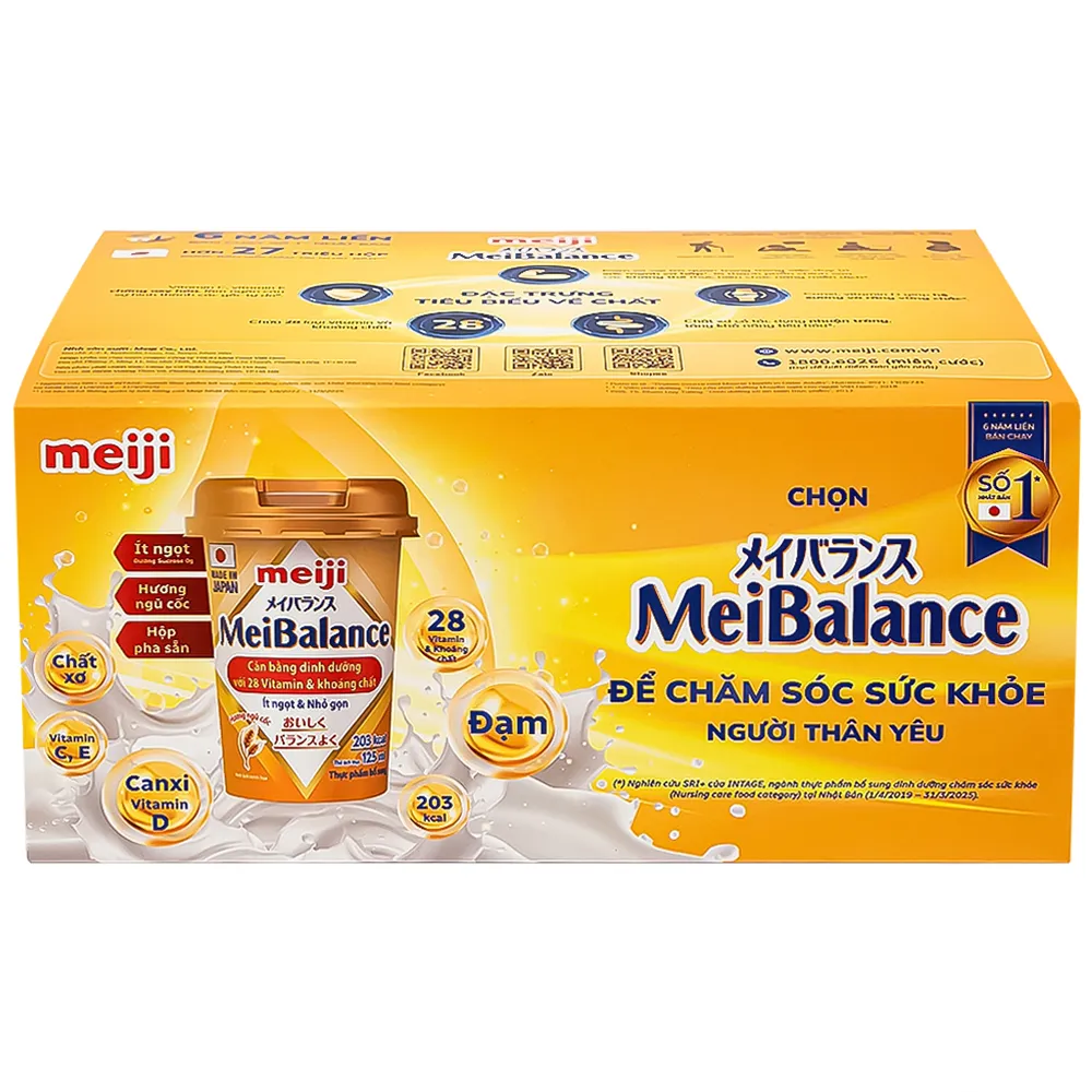 SỮA CÂN BẰNG DINH DƯỠNG MEIJI MEIBALANCE HƯƠNG NGŨ CỐC 24 HỘP X 125ML 5