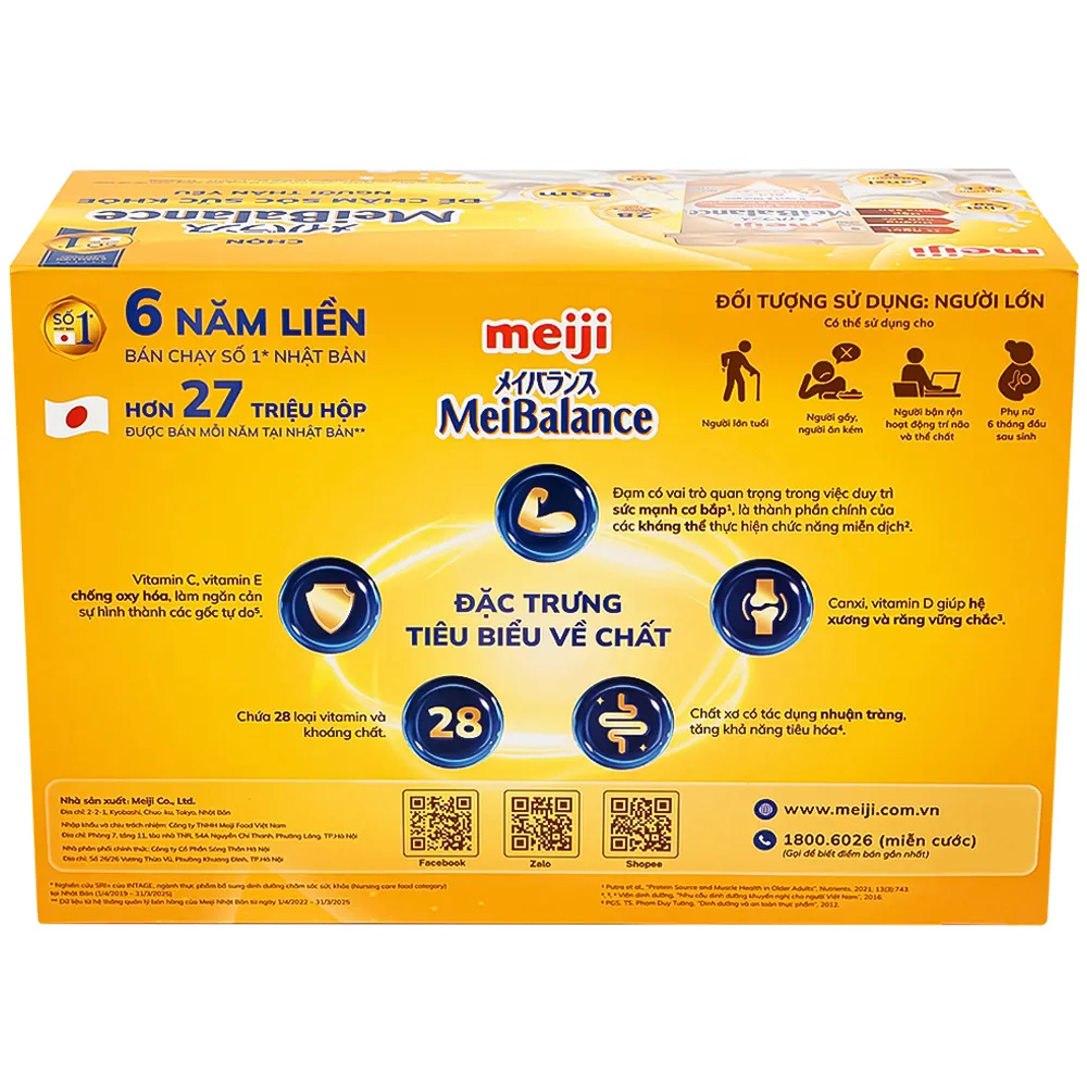 SỮA CÂN BẰNG DINH DƯỠNG MEIJI MEIBALANCE HƯƠNG NGŨ CỐC 24 HỘP X 125ML 6