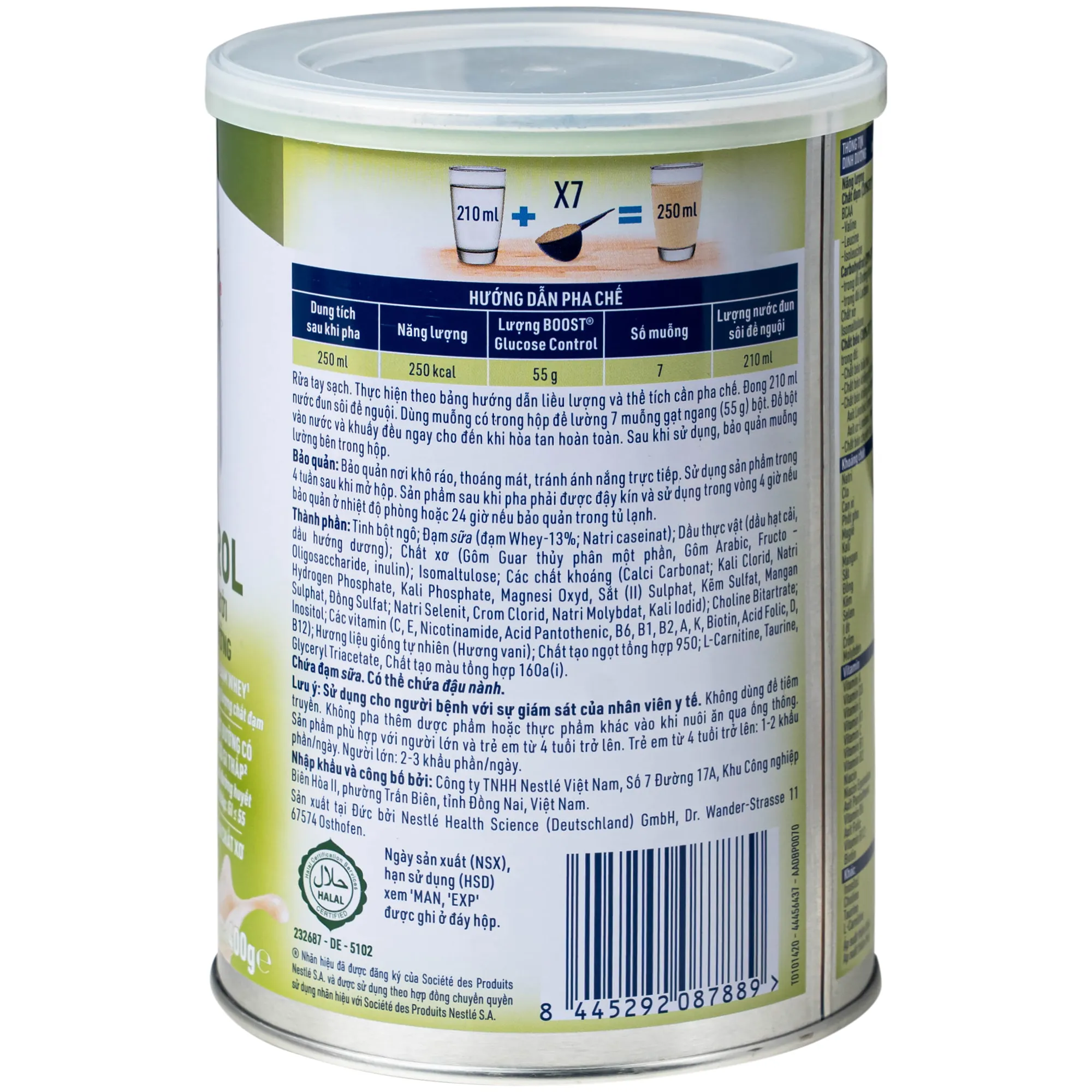 SỮA CHO NGƯỜI TIỂU ĐƯỜNG BOOST GLUCOSE CONTROL NESTLÉ  400G 6