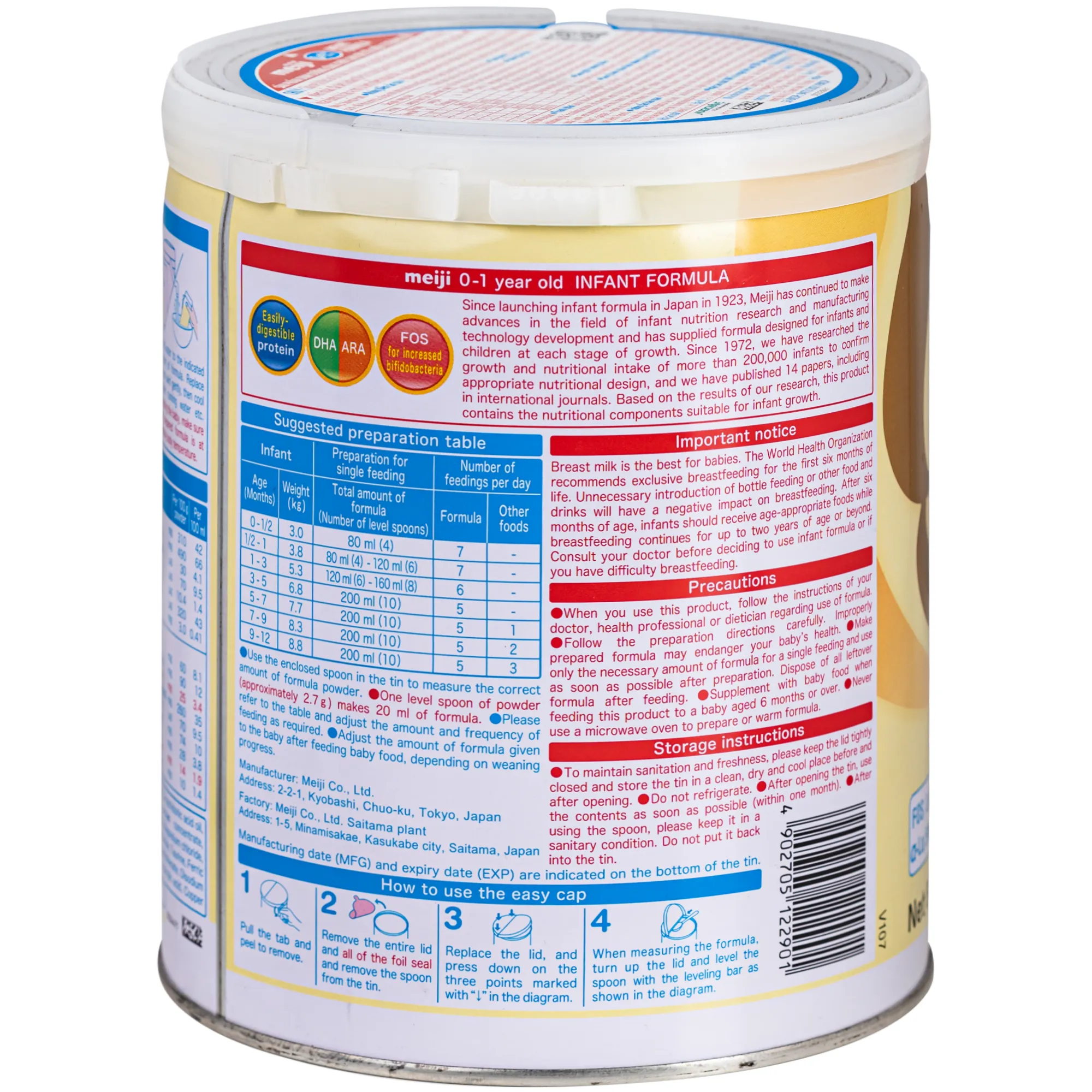 SỮA CHO TRẺ 0-12 THÁNG TUỔI MEIJI INFANT FORMULA 800G 3