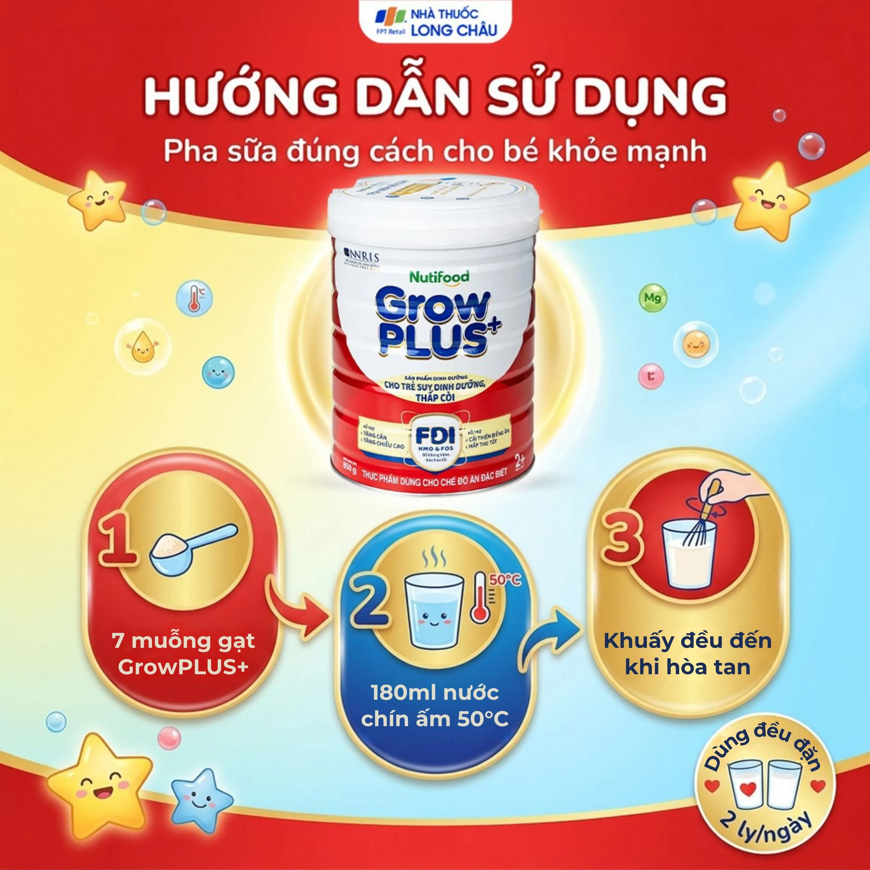 SỮA CHO TRẺ SUY DINH DƯỠNG, THẤP CÒI NUTIFOOD GROWPLUS+ 2+ (ĐỎ) 850G 5