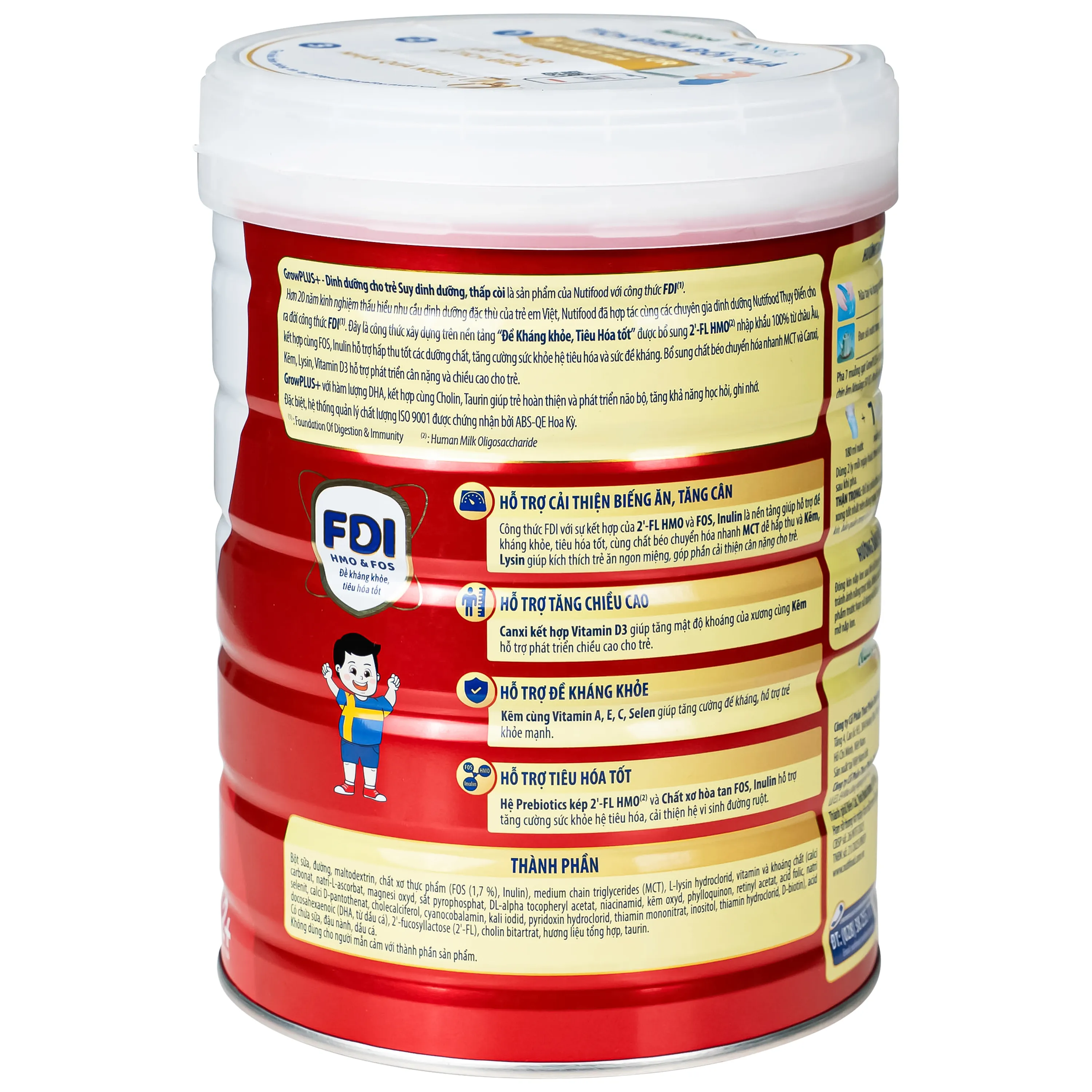 SỮA CHO TRẺ SUY DINH DƯỠNG, THẤP CÒI NUTIFOOD GROWPLUS+ 2+ (ĐỎ) 850G 6
