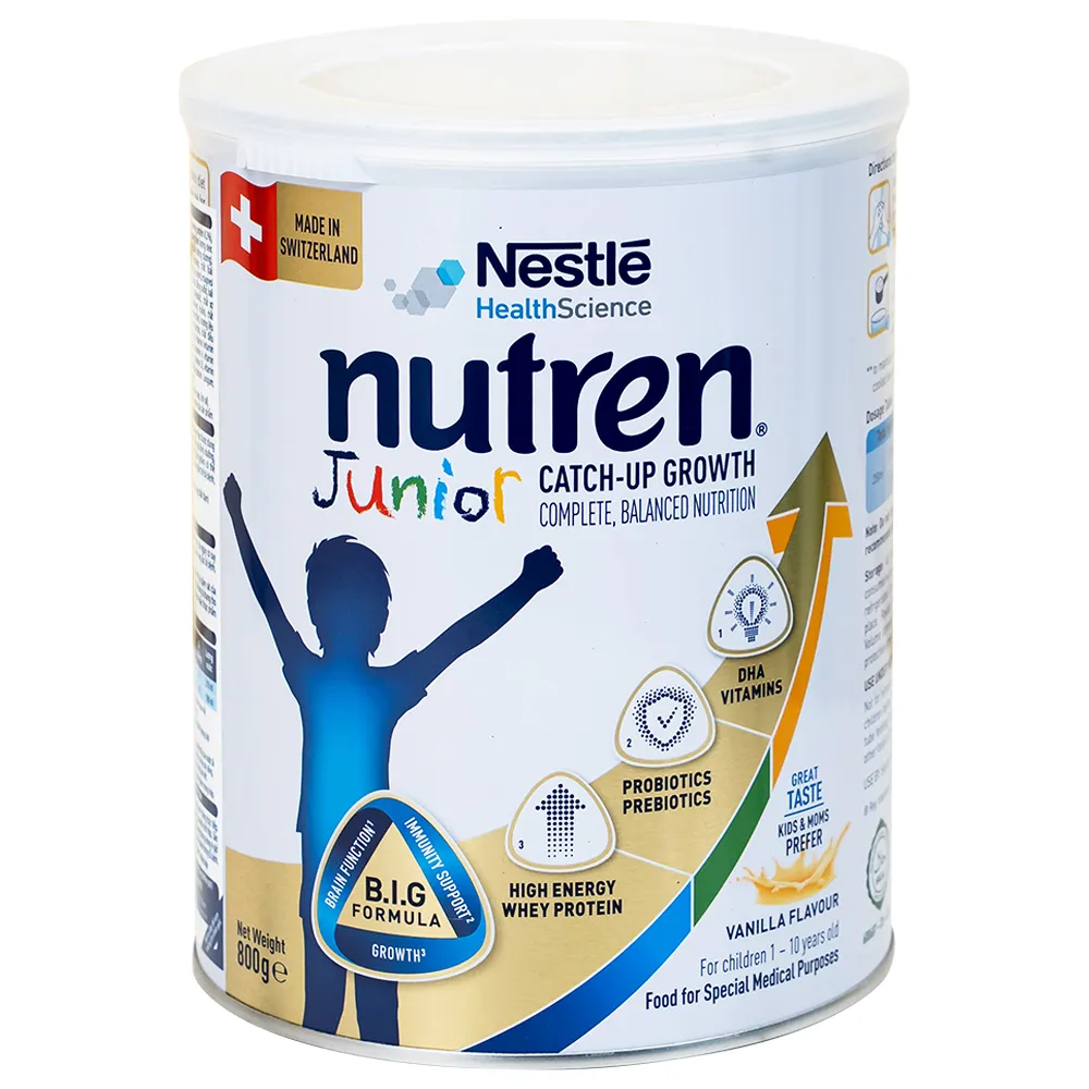 SỮA CHO TRẺ SUY DINH DƯỠNG NUTREN JUNIOR 1-10 TUỔI NESTLE 800G
