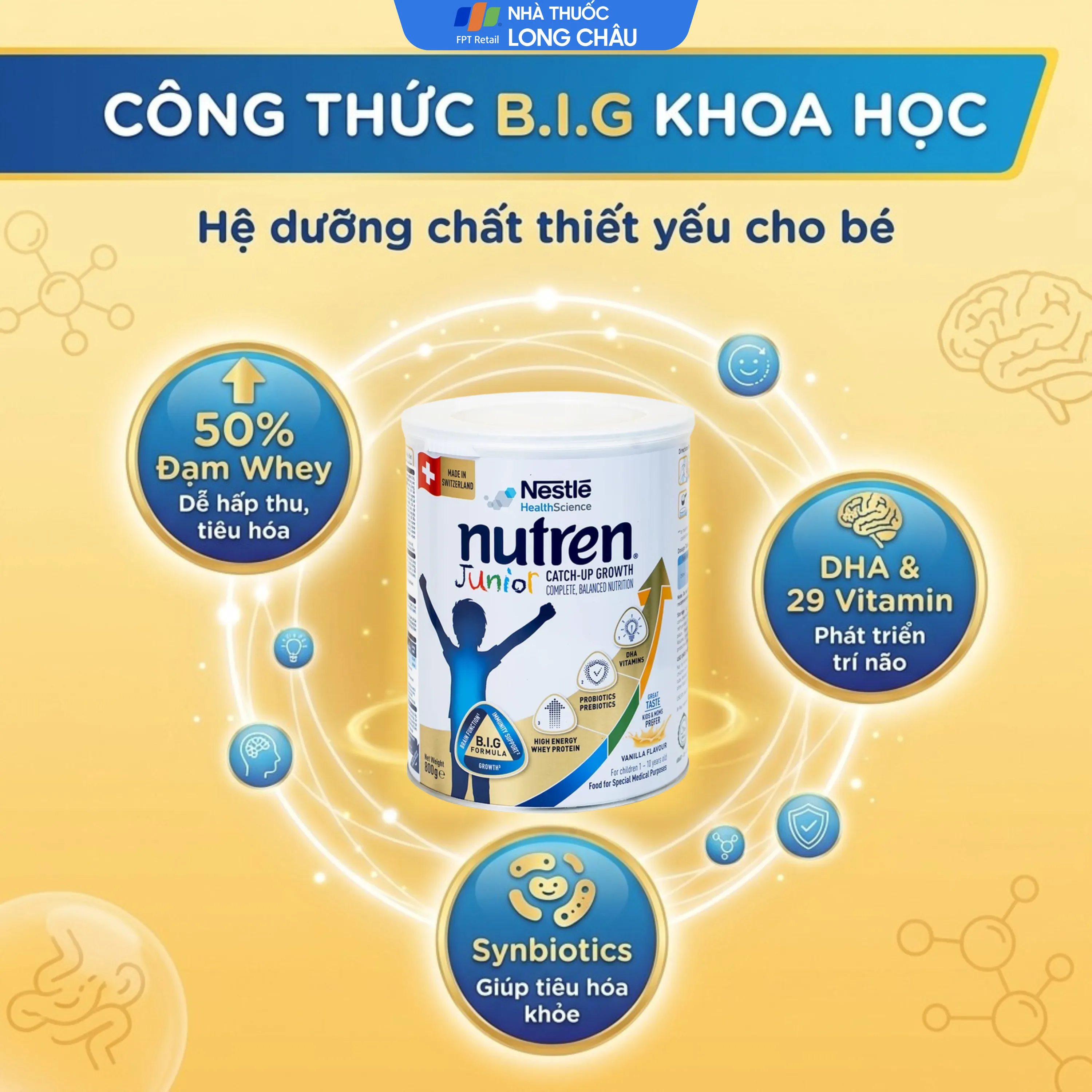 SỮA CHO TRẺ SUY DINH DƯỠNG NUTREN JUNIOR 1-10 TUỔI NESTLE 800G 3