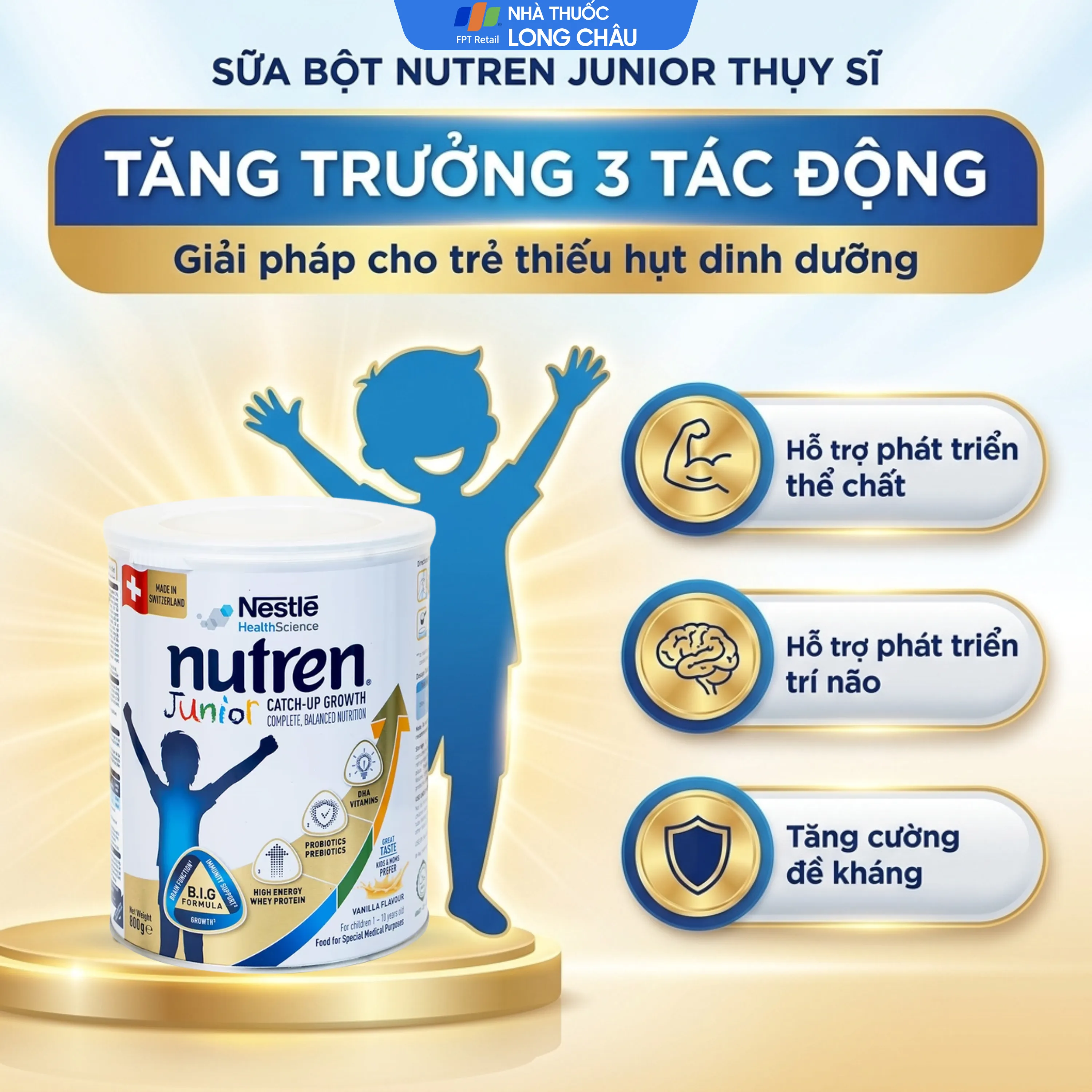 SỮA CHO TRẺ SUY DINH DƯỠNG NUTREN JUNIOR 1-10 TUỔI NESTLE 800G 4