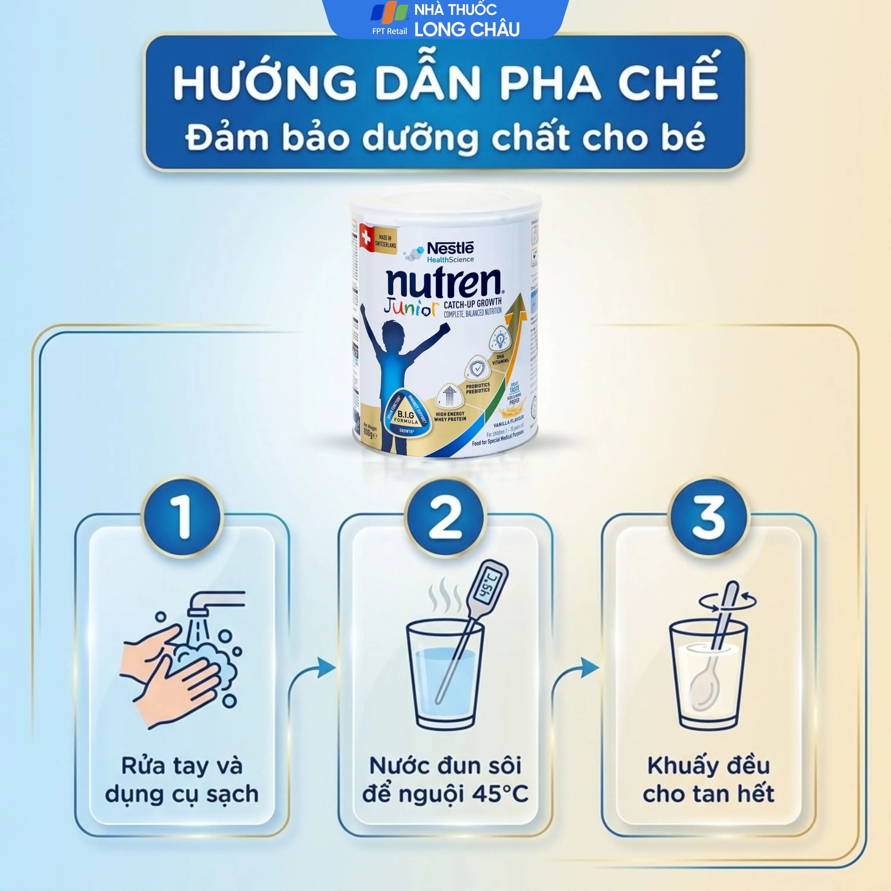 SỮA CHO TRẺ SUY DINH DƯỠNG NUTREN JUNIOR 1-10 TUỔI NESTLE 800G 5