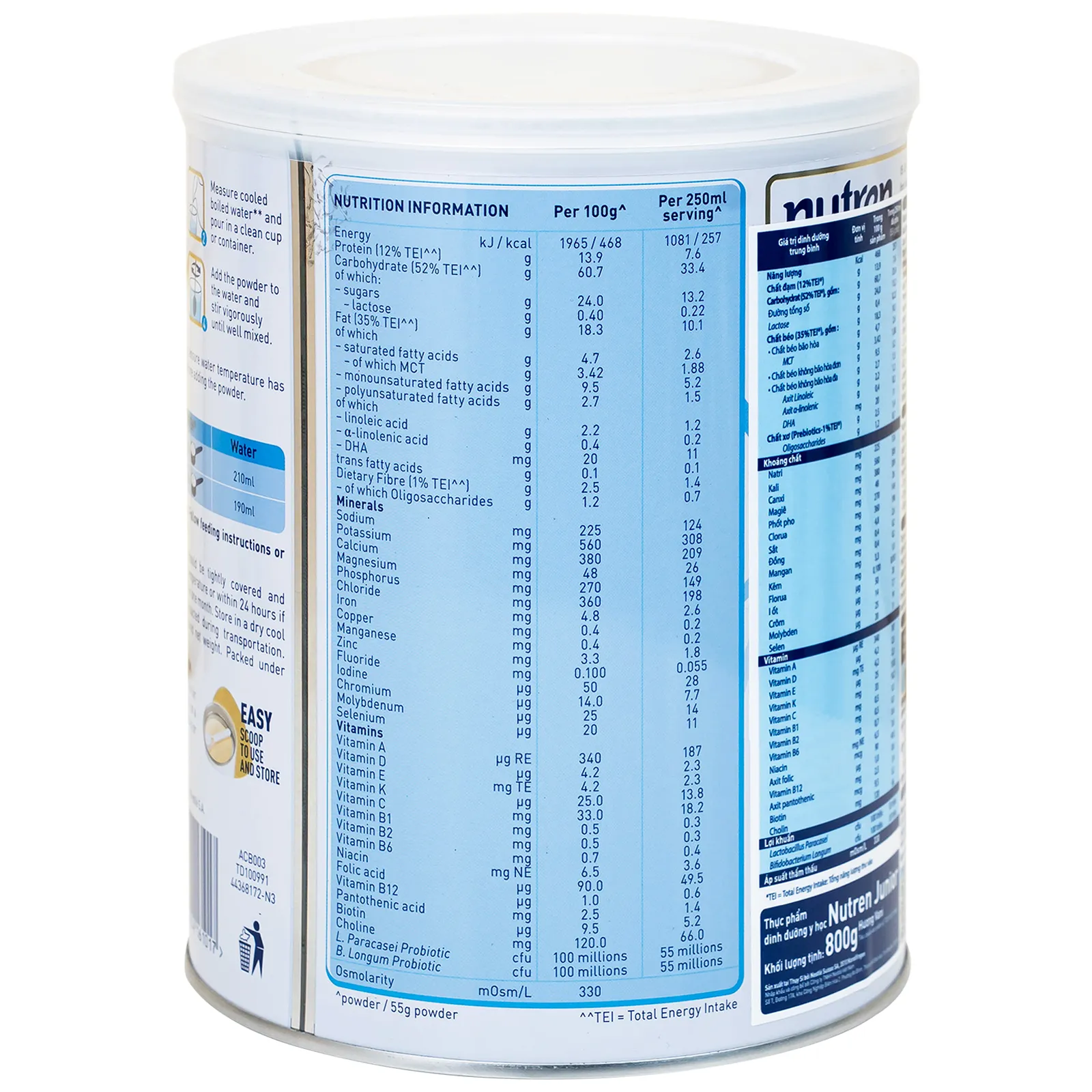 SỮA CHO TRẺ SUY DINH DƯỠNG NUTREN JUNIOR 1-10 TUỔI NESTLE 800G 8