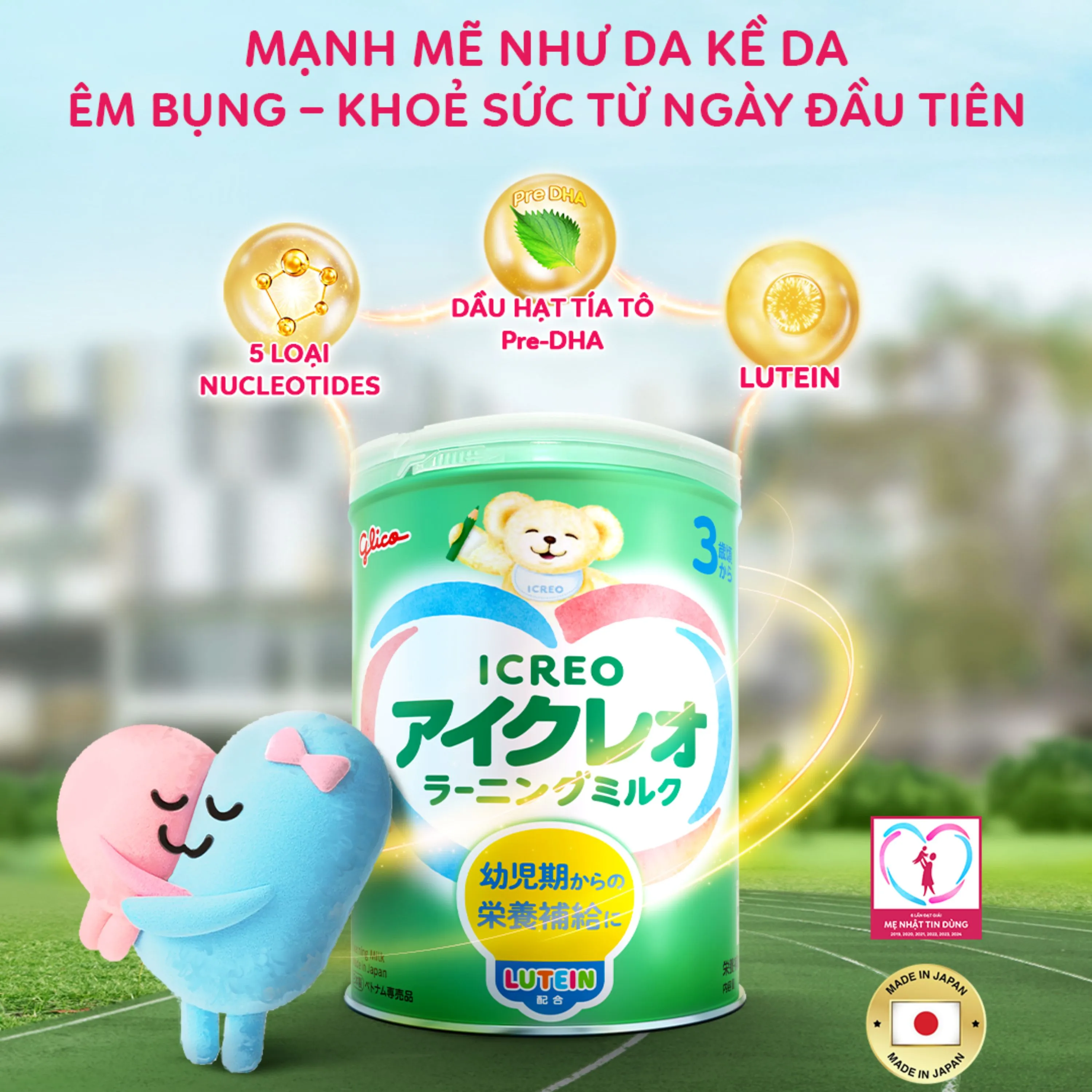 SỮA CHO TRẺ TỪ 3 TUỔI ICREO LEARNING MILK GLICO 820G 3