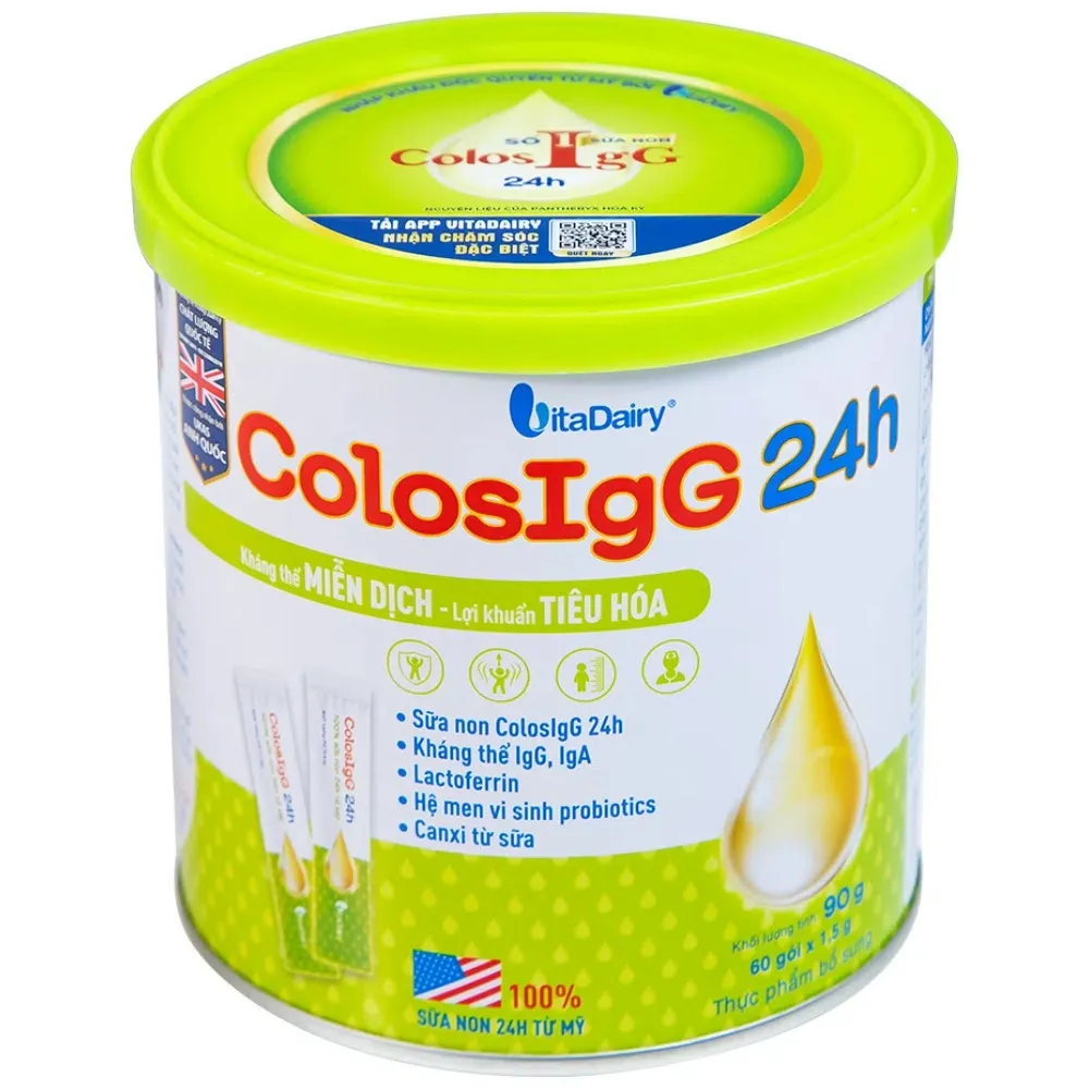 Sữa Colosigg 24h Vitadairy hỗ trợ tăng cường miễn dịch và tiêu hóa (60 gói x 1.5g)