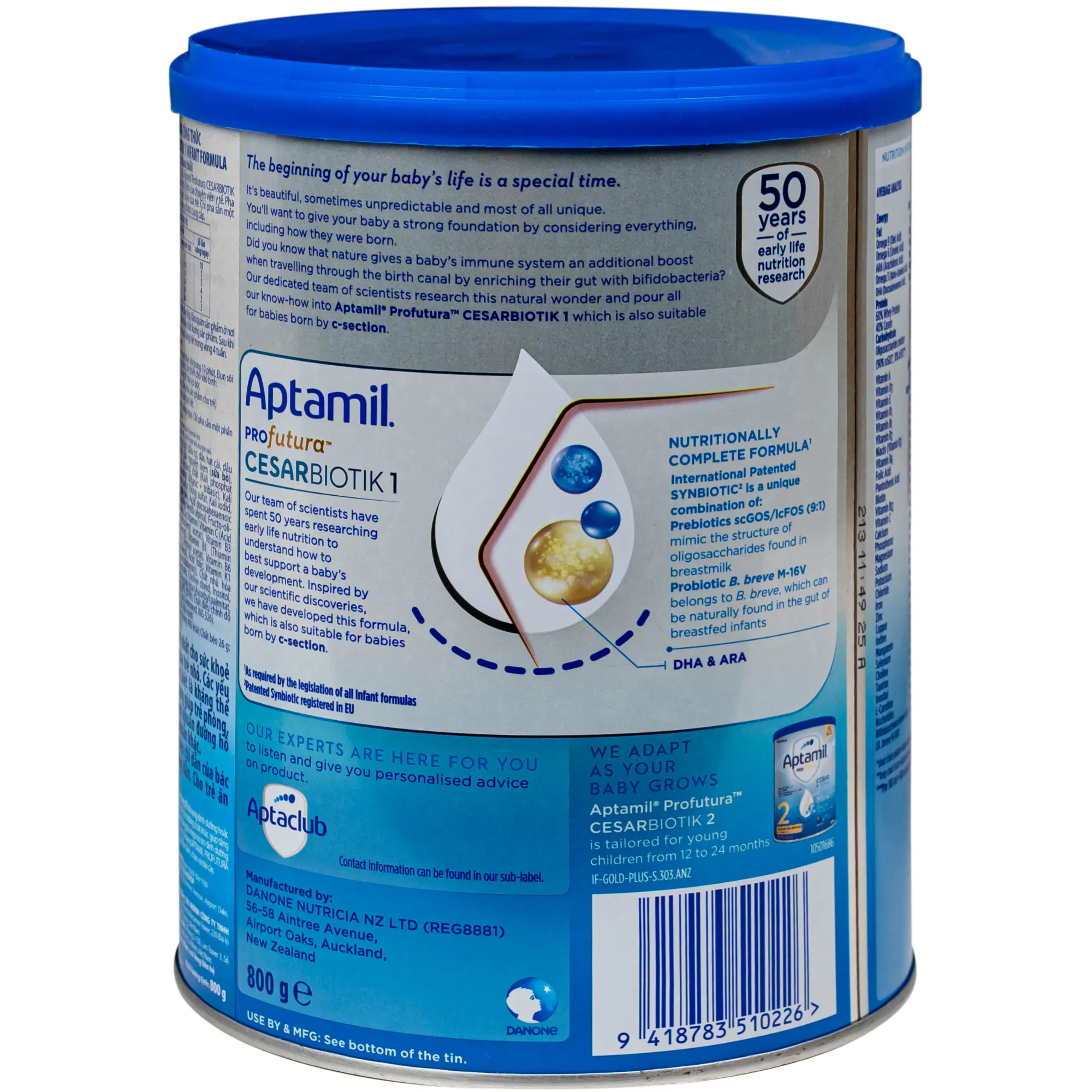 SỮA DINH DƯỠNG CÔNG THỨC CHO TRẺ 0-12 THÁNG TUỔI APTAMIL PROFUTURA CESARBIOTIK 1 INFANT FORMULA DANONE 380G 3