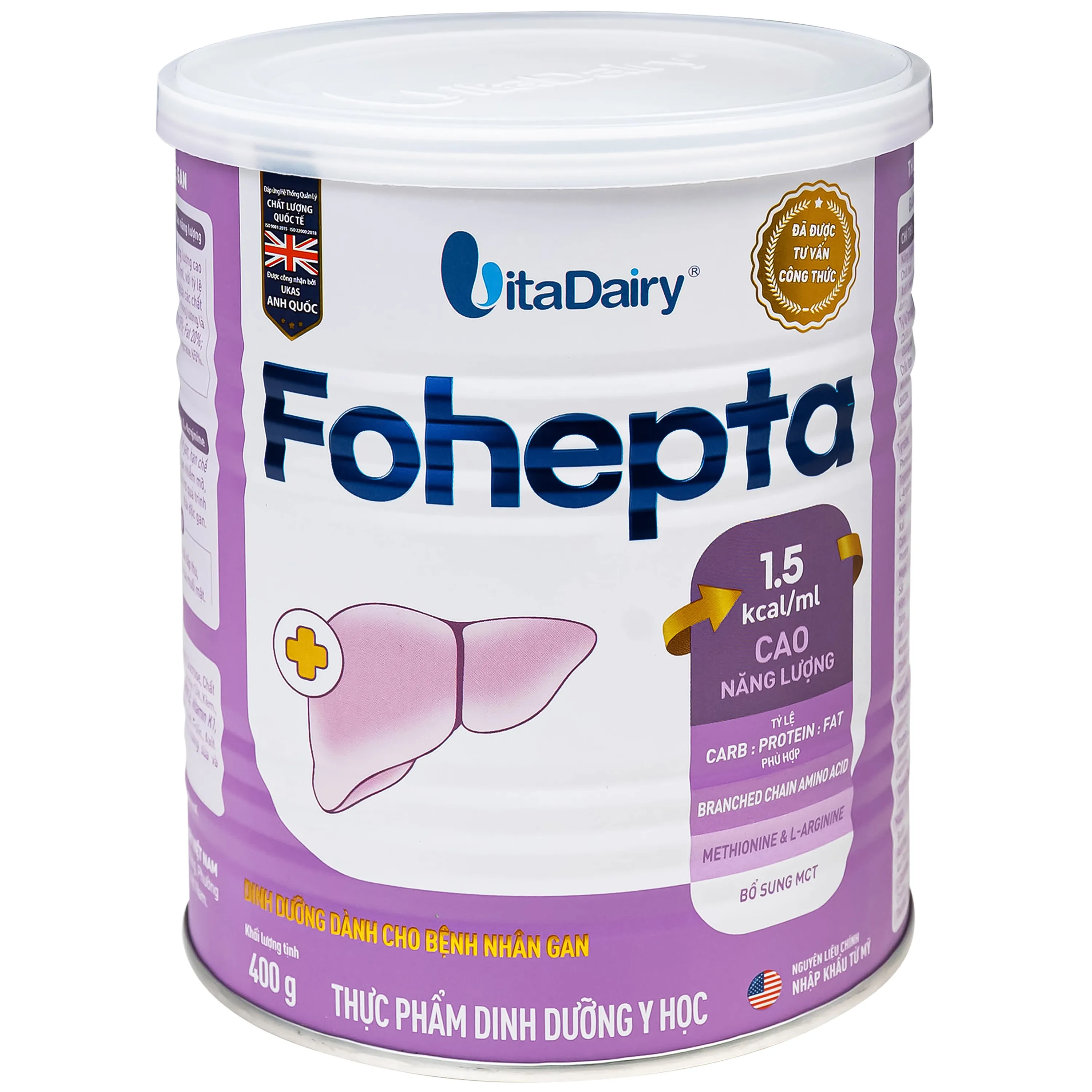 SỮA DINH DƯỠNG DÀNH CHO BỆNH NHÂN GAN FOHEPTA VITADAIRY 400G