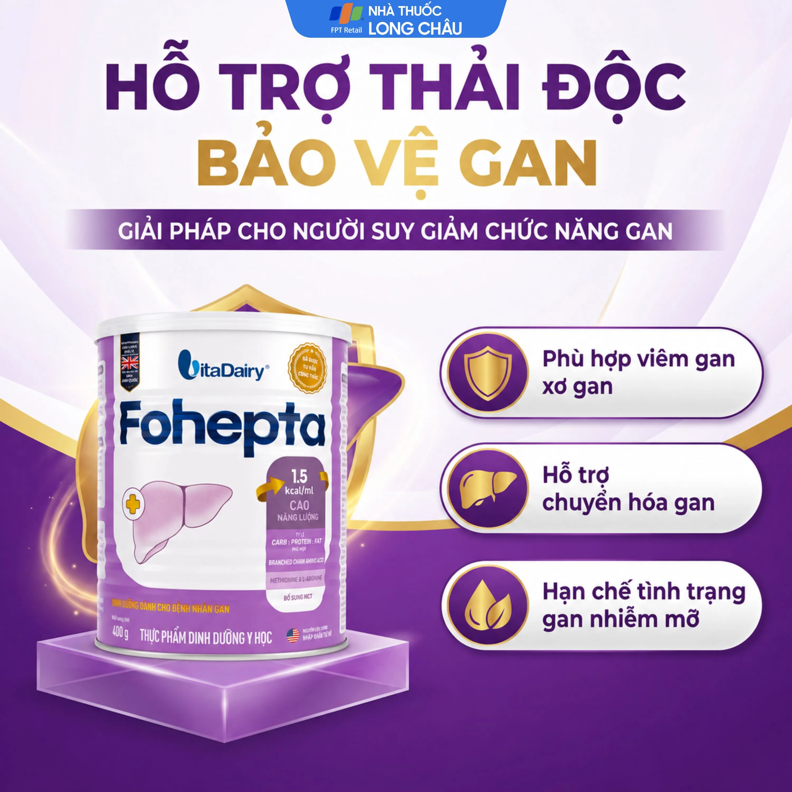 SỮA DINH DƯỠNG DÀNH CHO BỆNH NHÂN GAN FOHEPTA VITADAIRY 400G 3