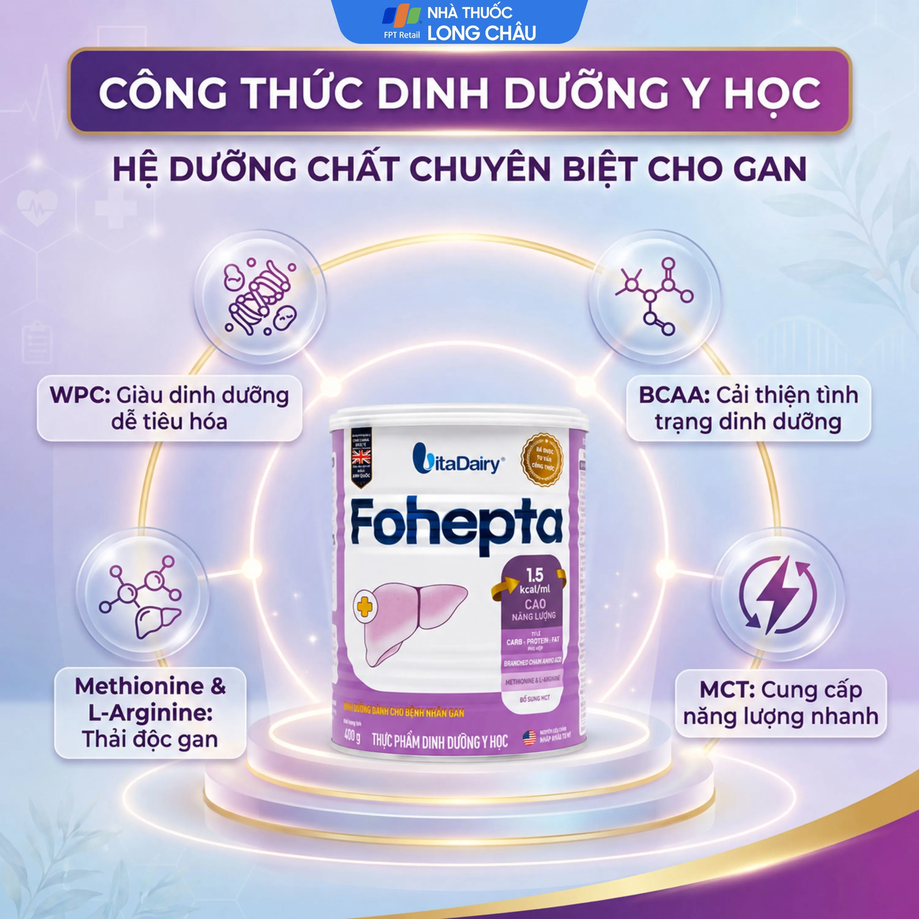 SỮA DINH DƯỠNG DÀNH CHO BỆNH NHÂN GAN FOHEPTA VITADAIRY 400G 4