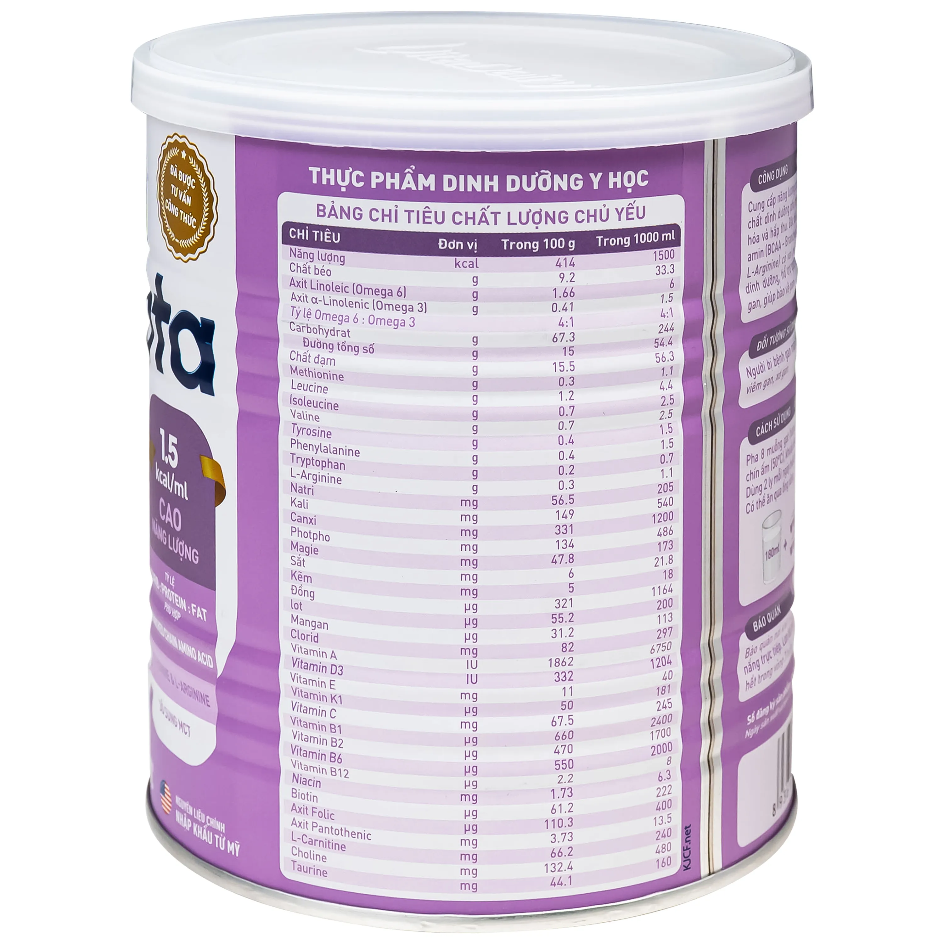 SỮA DINH DƯỠNG DÀNH CHO BỆNH NHÂN GAN FOHEPTA VITADAIRY 400G 6