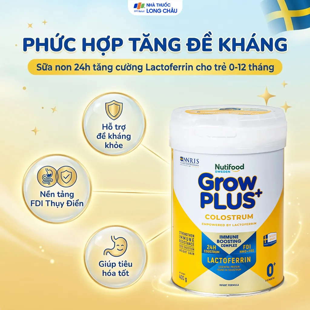 SỮA GIÚP TĂNG ĐỀ KHÁNG CHO TRẺ 0-12 THÁNG TUỔI NUTIFOOD GROWPLUS+ COLOSTRUM 0+ 400G 2