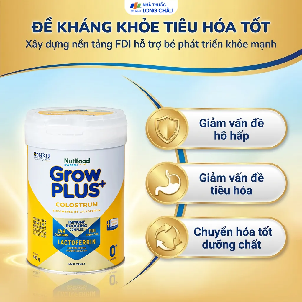 SỮA GIÚP TĂNG ĐỀ KHÁNG CHO TRẺ 0-12 THÁNG TUỔI NUTIFOOD GROWPLUS+ COLOSTRUM 0+ 400G 4