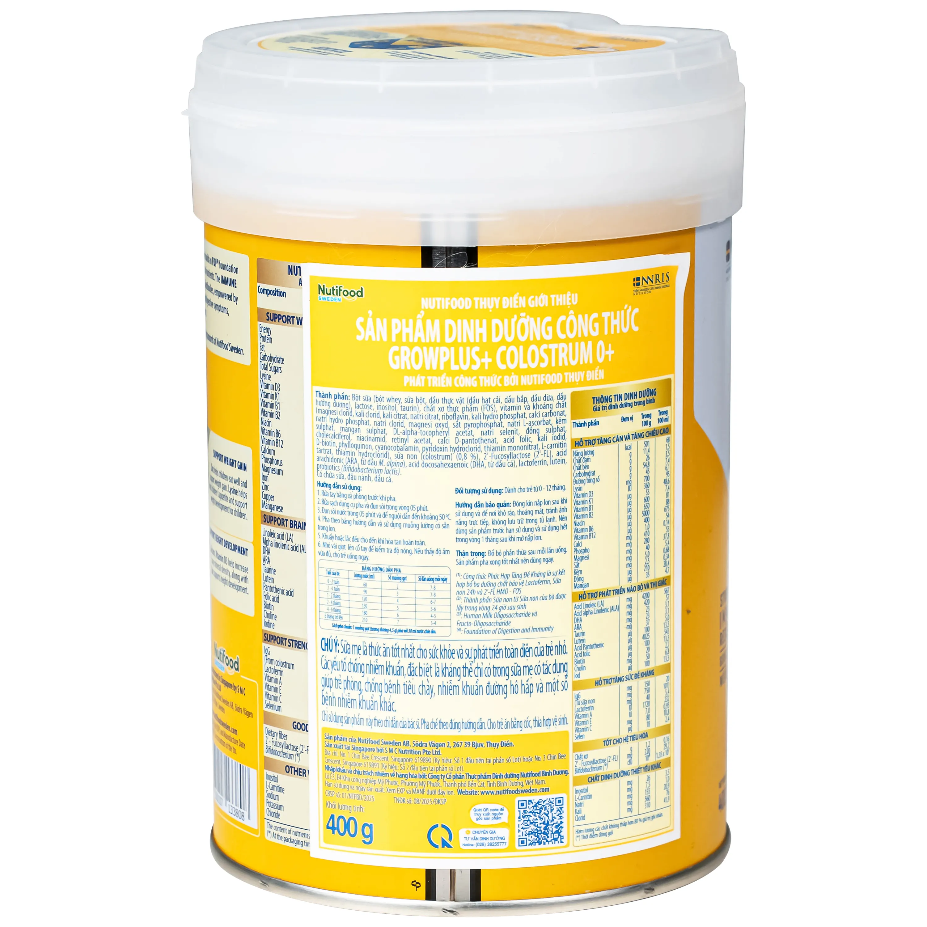 SỮA GIÚP TĂNG ĐỀ KHÁNG CHO TRẺ 0-12 THÁNG TUỔI NUTIFOOD GROWPLUS+ COLOSTRUM 0+ 400G 6