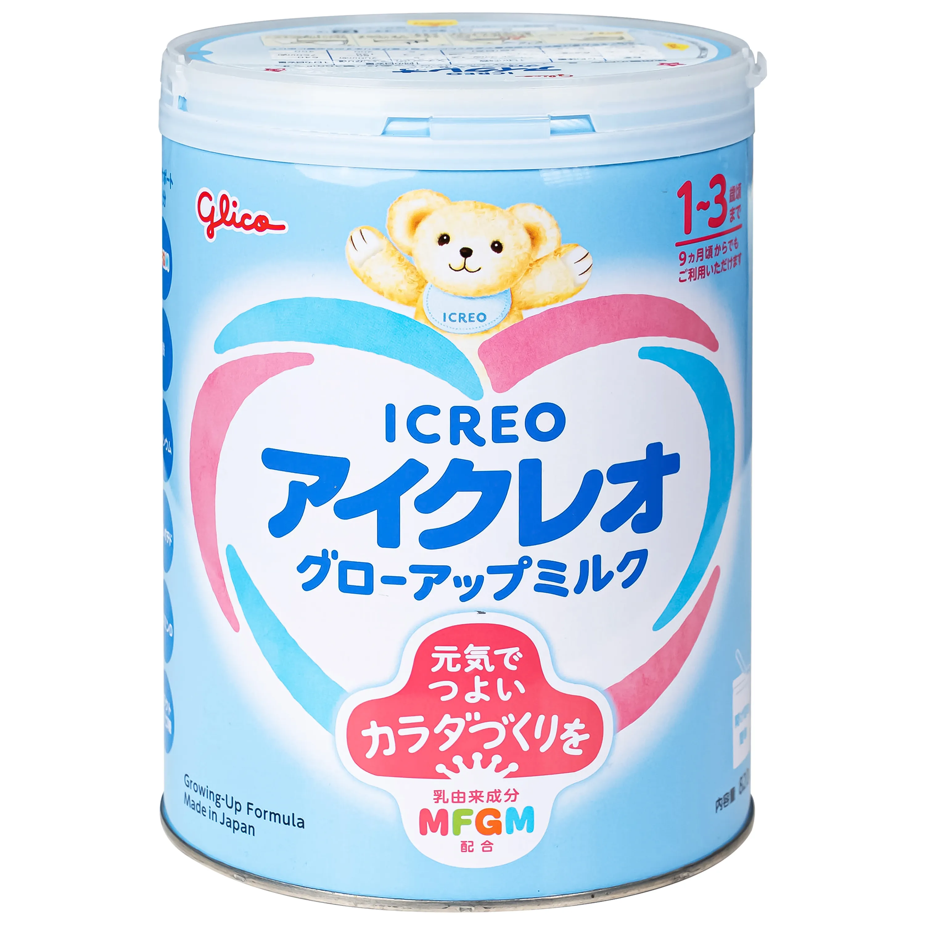 SỮA HỖ TRỢ ĐỀ KHÁNG VÀ TIÊU HÓA CHO TRẺ 1-3 TUỔI ICREO GROW-UP MILK GLICO 820G
