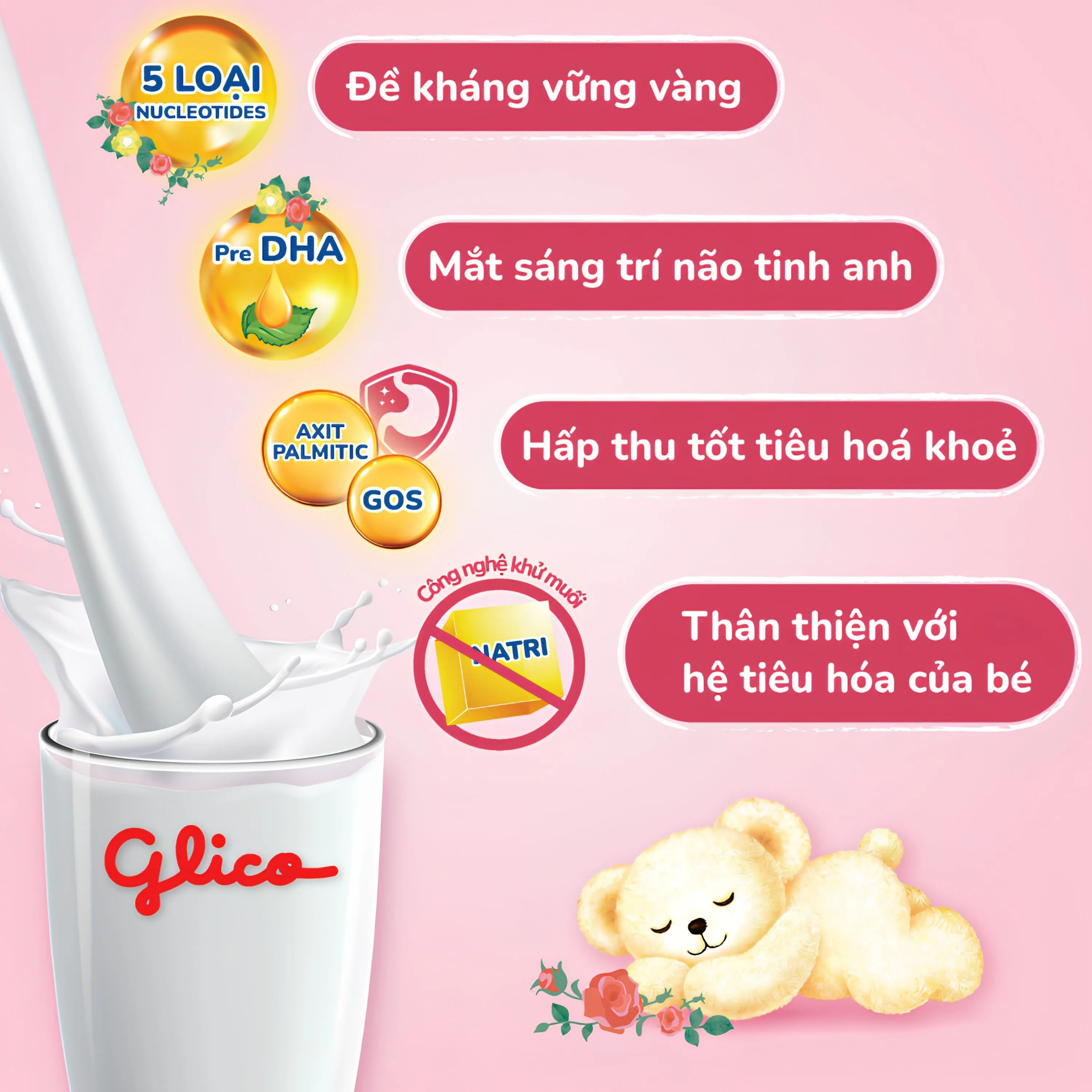 SỮA HỖ TRỢ HỆ MIỄN DỊCH VÀ TIÊU HÓA KHỎE MẠNH CHO TRẺ TỪ 0 THÁNG TUỔI ICREO BALANCE MILK GLICO 800G 3