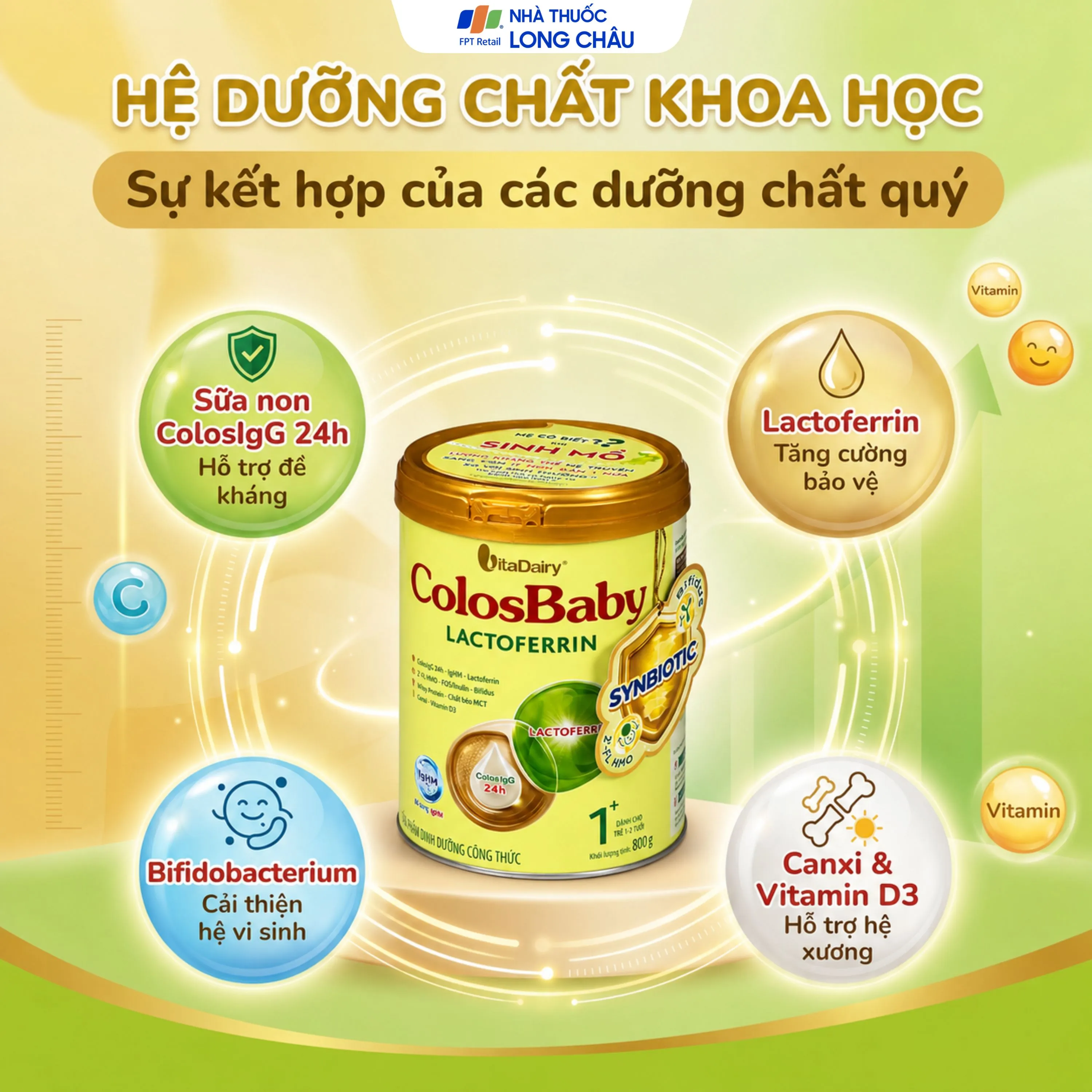 SỮA HỖ TRỢ TĂNG ĐỀ KHÁNG COLOSBABY LACTOFERRIN 1+ VITADAIRY 800G 3