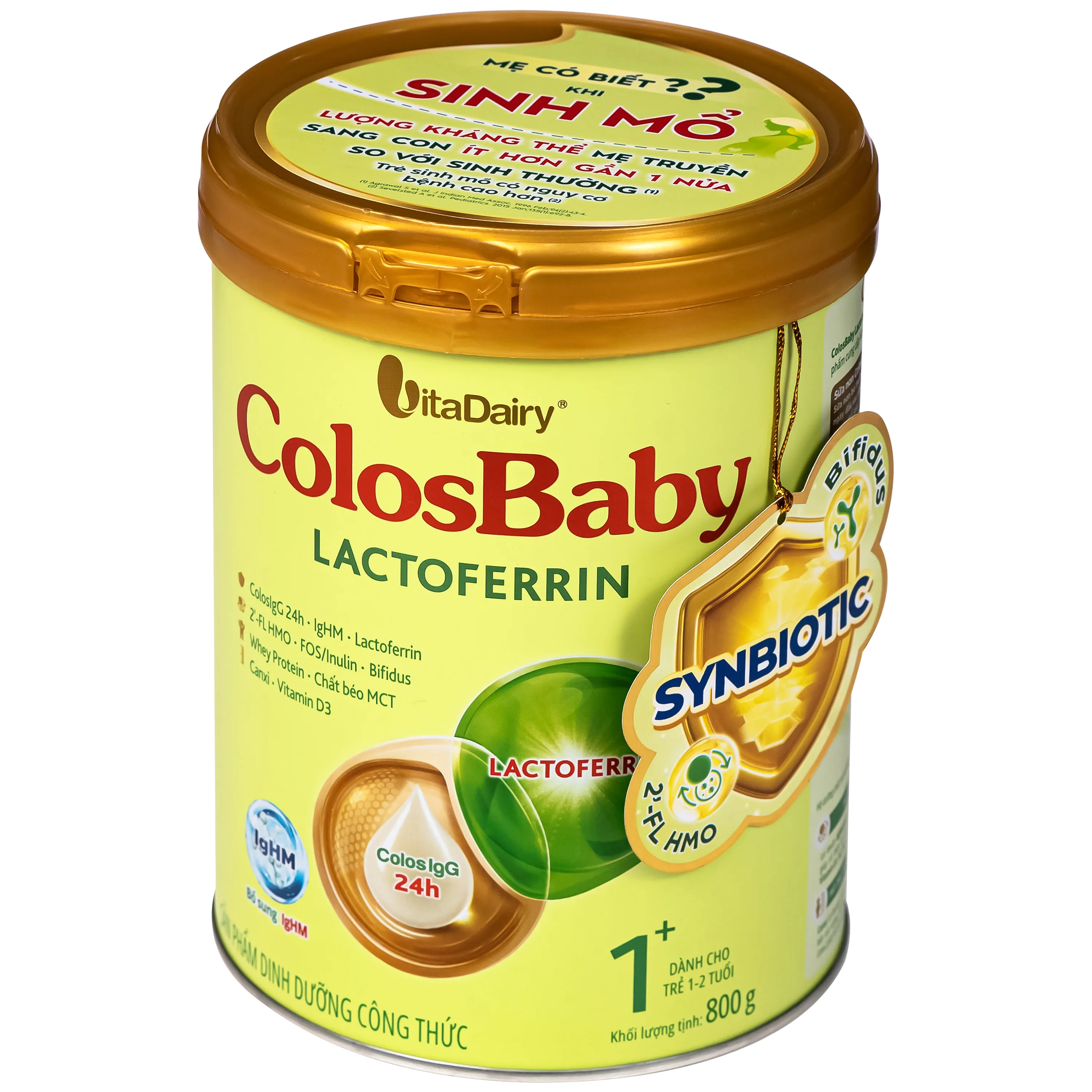 SỮA HỖ TRỢ TĂNG ĐỀ KHÁNG COLOSBABY LACTOFERRIN 1+ VITADAIRY 800G 8