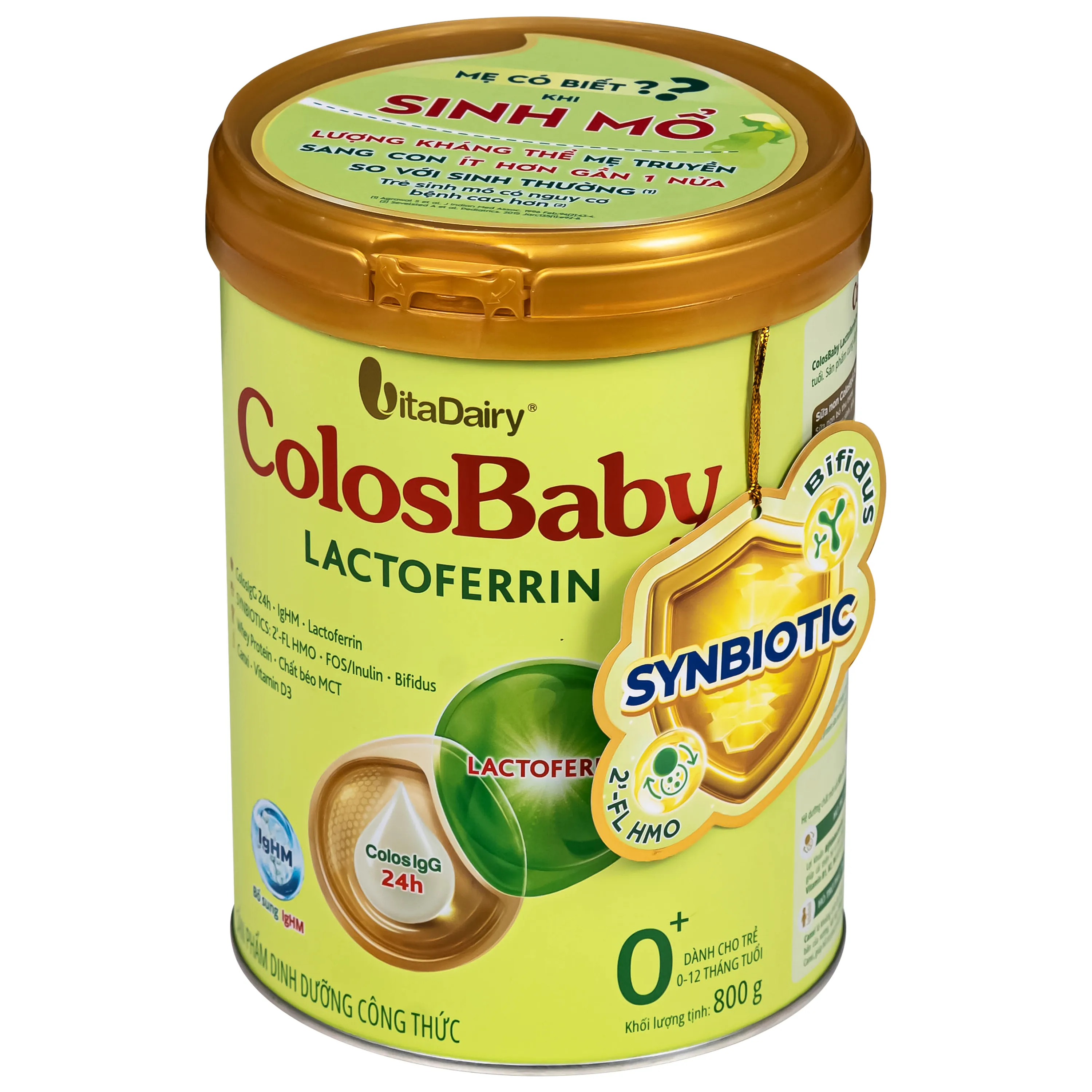 SỮA HỖ TRỢ TĂNG ĐỀ KHÁNG COLOSBABY LACTOFERRIN 0+ VITADAIRY 800G 9