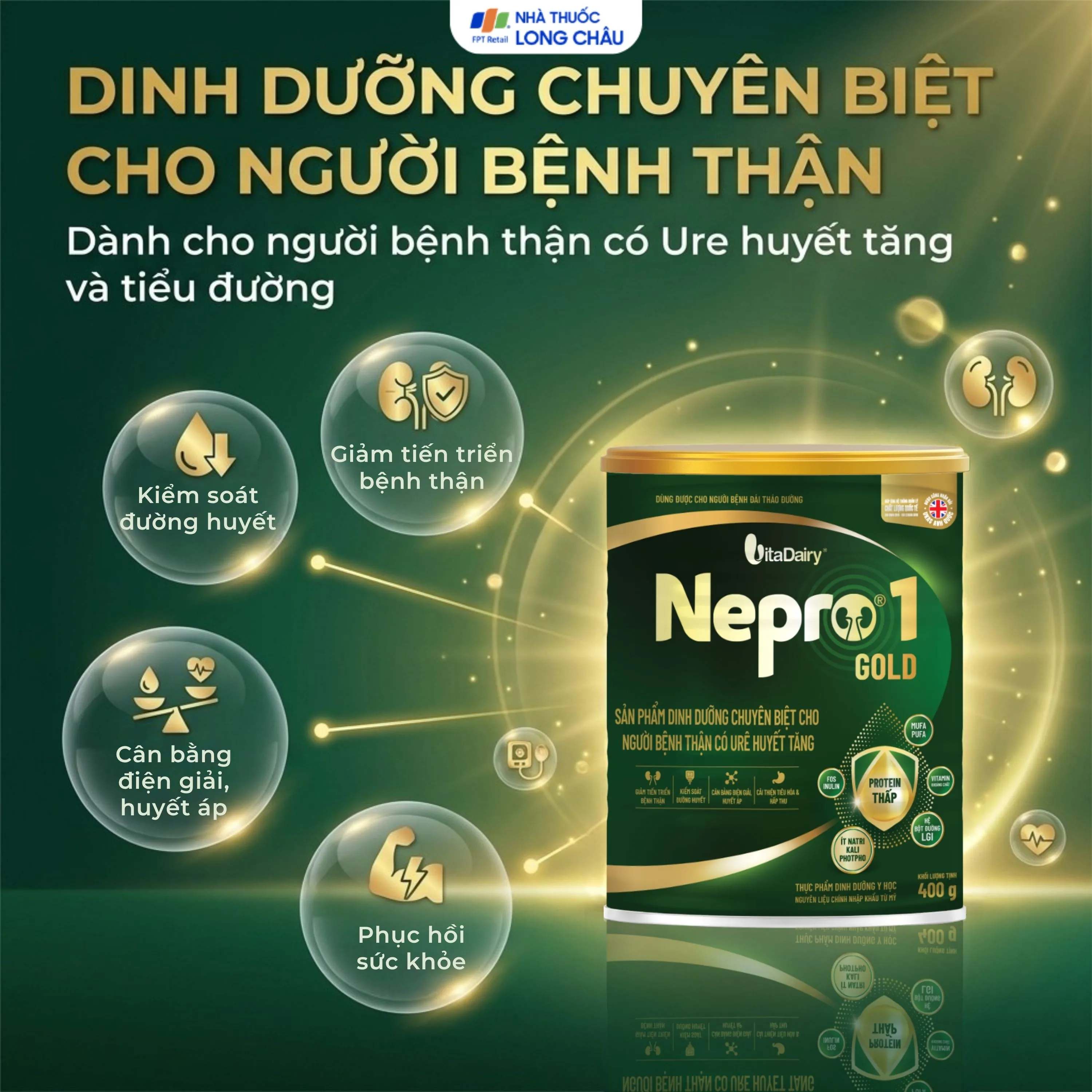 SỮA HỖ TRỢ THẬN CÓ URE NEPRO 1 GOLD VITADAIRY 400G 2