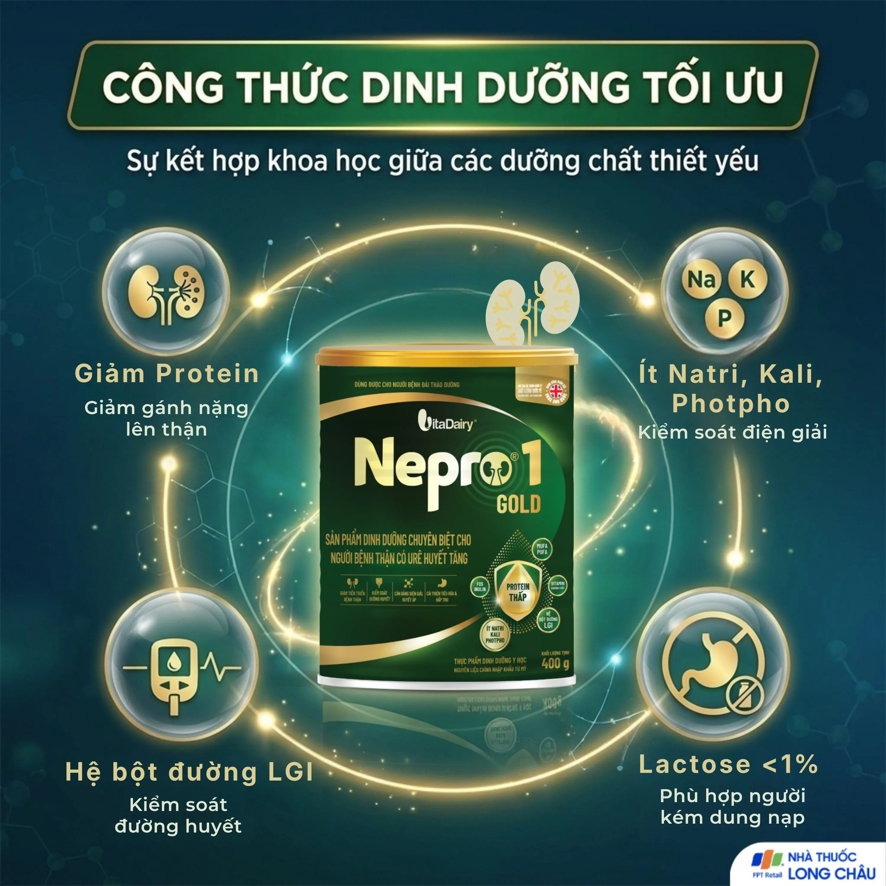 SỮA HỖ TRỢ THẬN CÓ URE NEPRO 1 GOLD VITADAIRY 400G 3