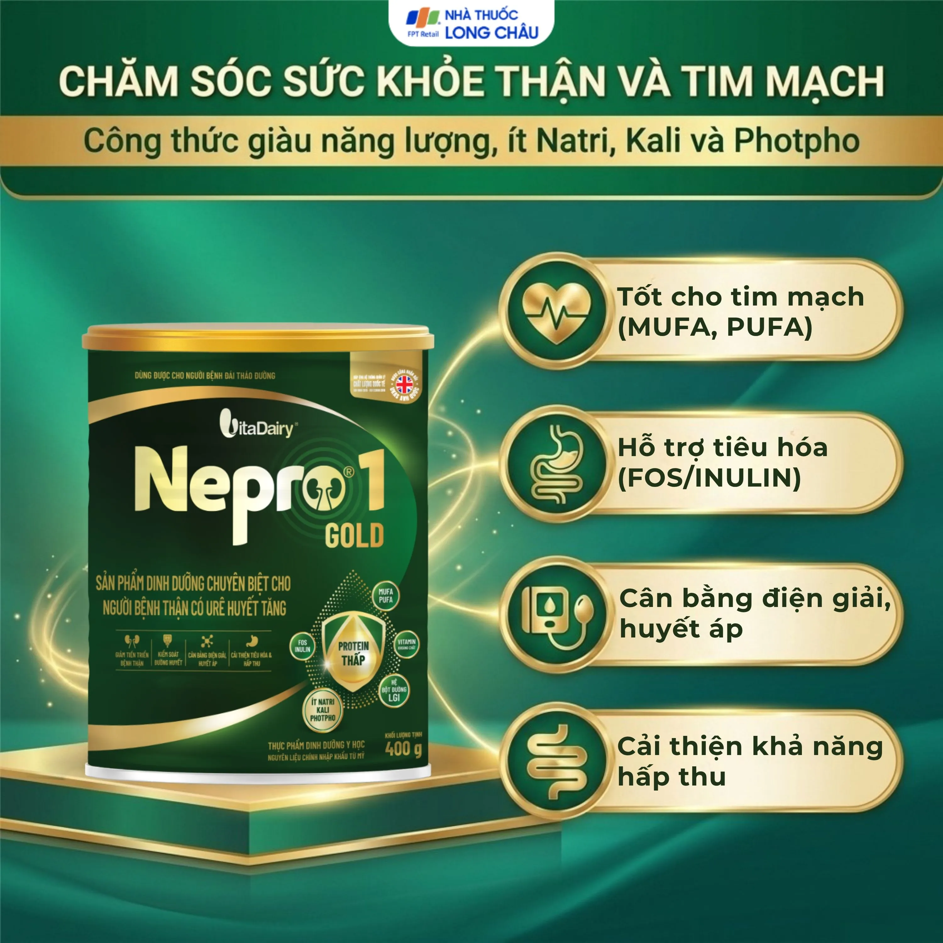 SỮA HỖ TRỢ THẬN CÓ URE NEPRO 1 GOLD VITADAIRY 400G 4