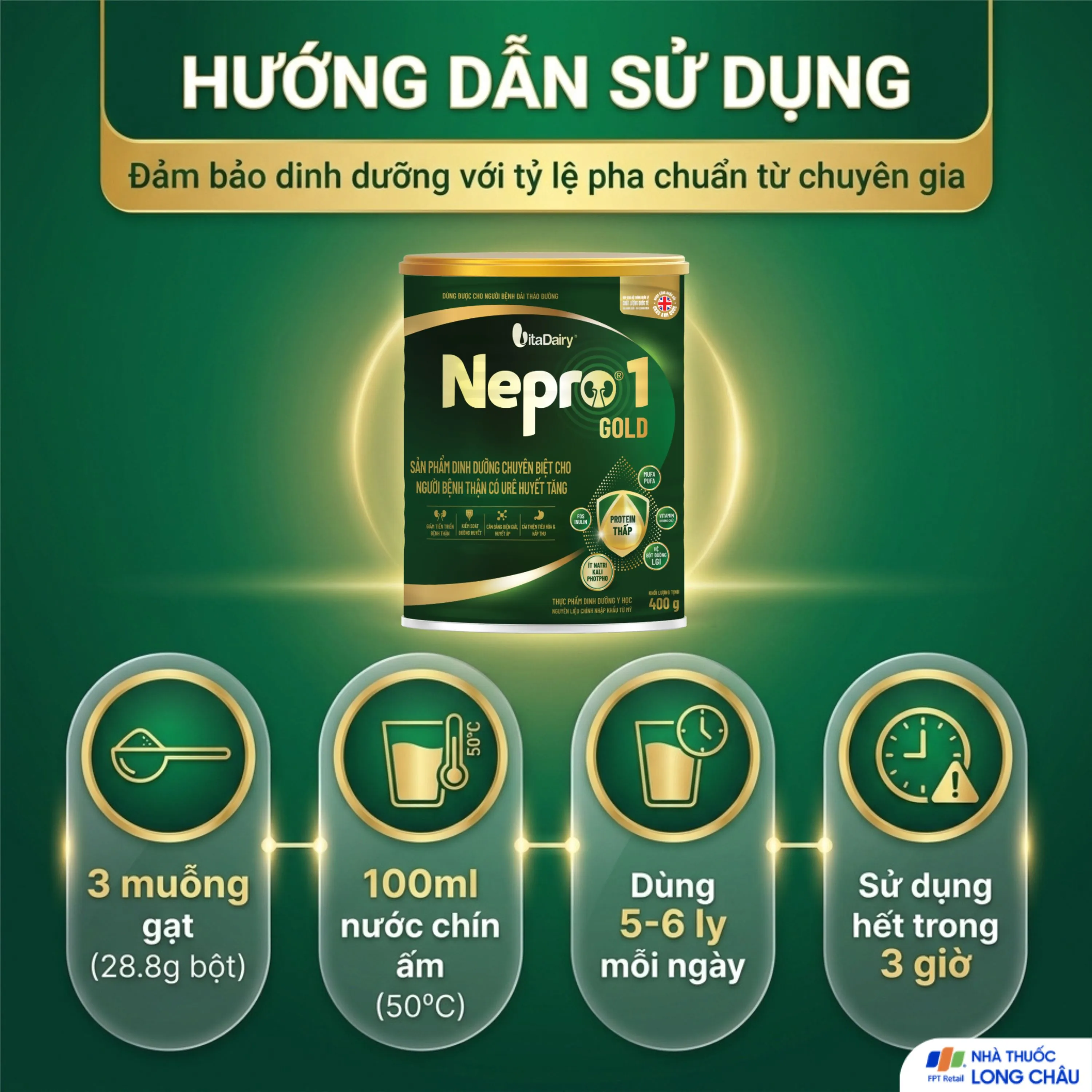 SỮA HỖ TRỢ THẬN CÓ URE NEPRO 1 GOLD VITADAIRY 400G 5