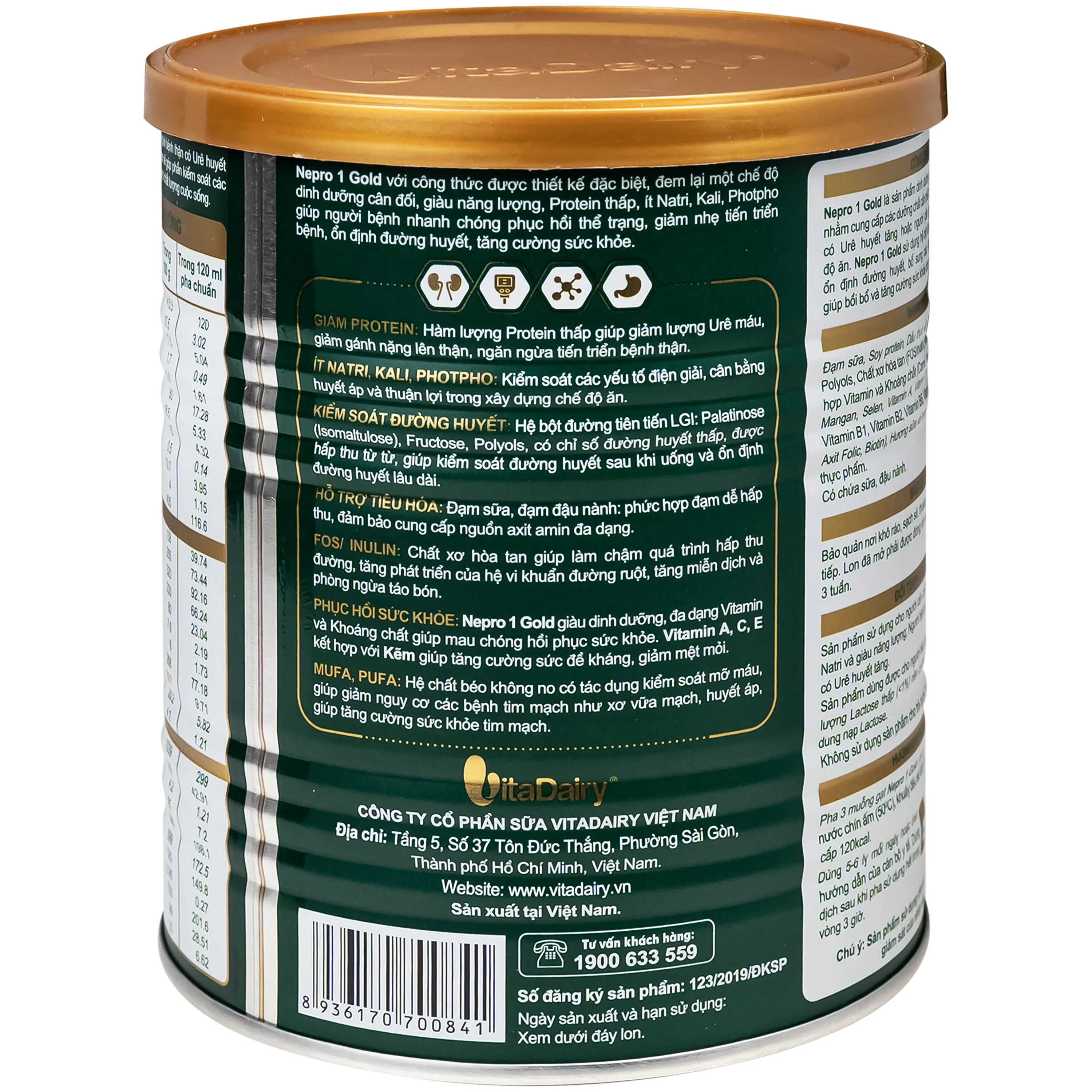 SỮA HỖ TRỢ THẬN CÓ URE NEPRO 1 GOLD VITADAIRY 400G 7