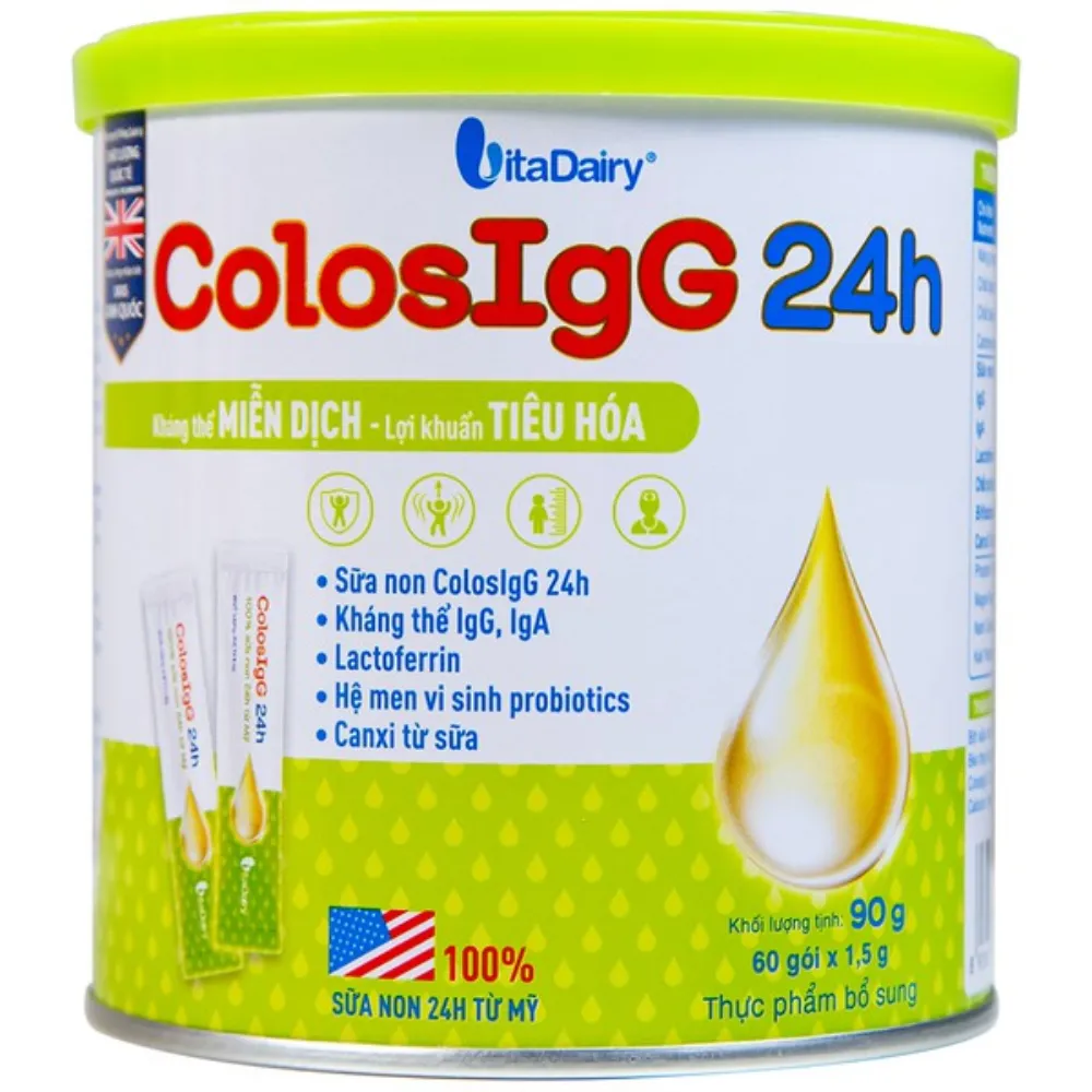 SỮA NON HỖ TRỢ TĂNG CƯỜNG MIỄN DỊCH COLOSIGG 24H VITADAIRY 60 GÓI X 1.5G