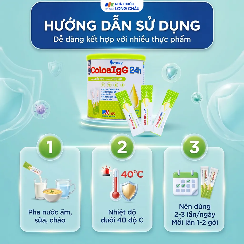 SỮA NON HỖ TRỢ TĂNG CƯỜNG MIỄN DỊCH COLOSIGG 24H VITADAIRY 60 GÓI X 1.5G 5