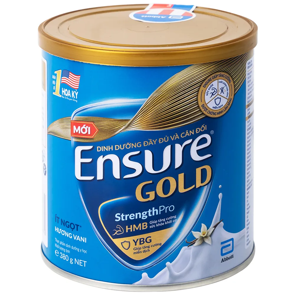 SỮA TĂNG CƯỜNG SỨC KHỎE ENSURE GOLD STRENGTHPRO HƯƠNG VANI ÍT NGỌT 800G