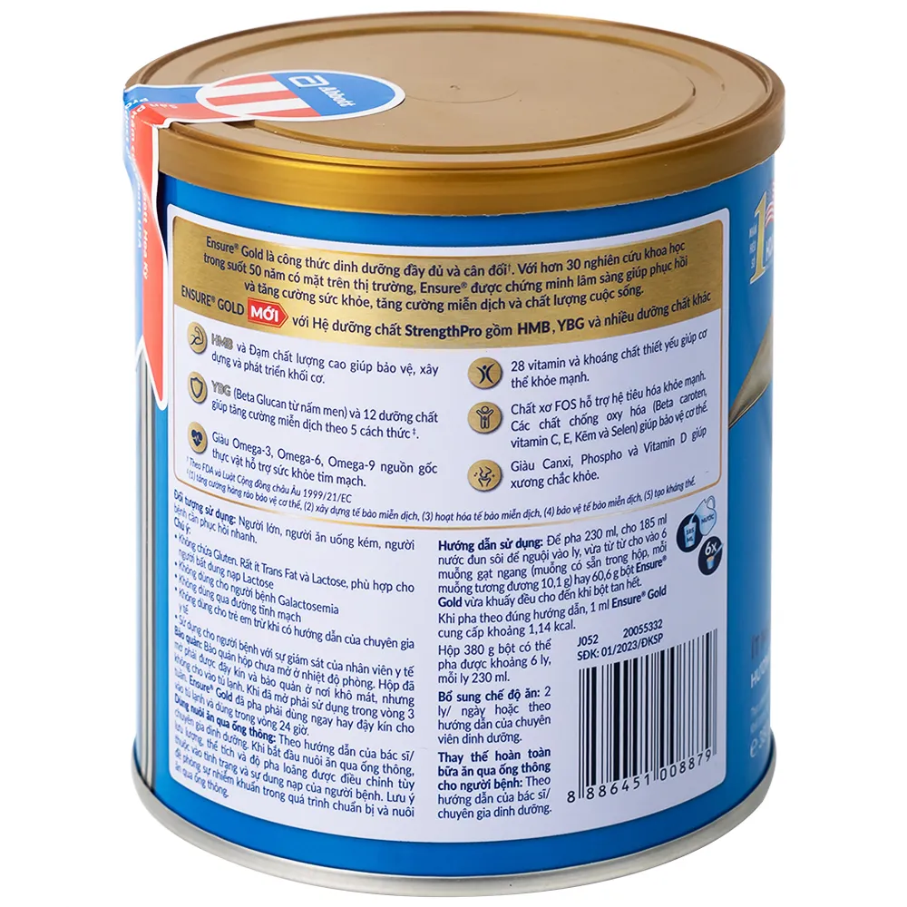 SỮA TĂNG CƯỜNG SỨC KHỎE ENSURE GOLD STRENGTHPRO HƯƠNG VANI ÍT NGỌT 800G 4
