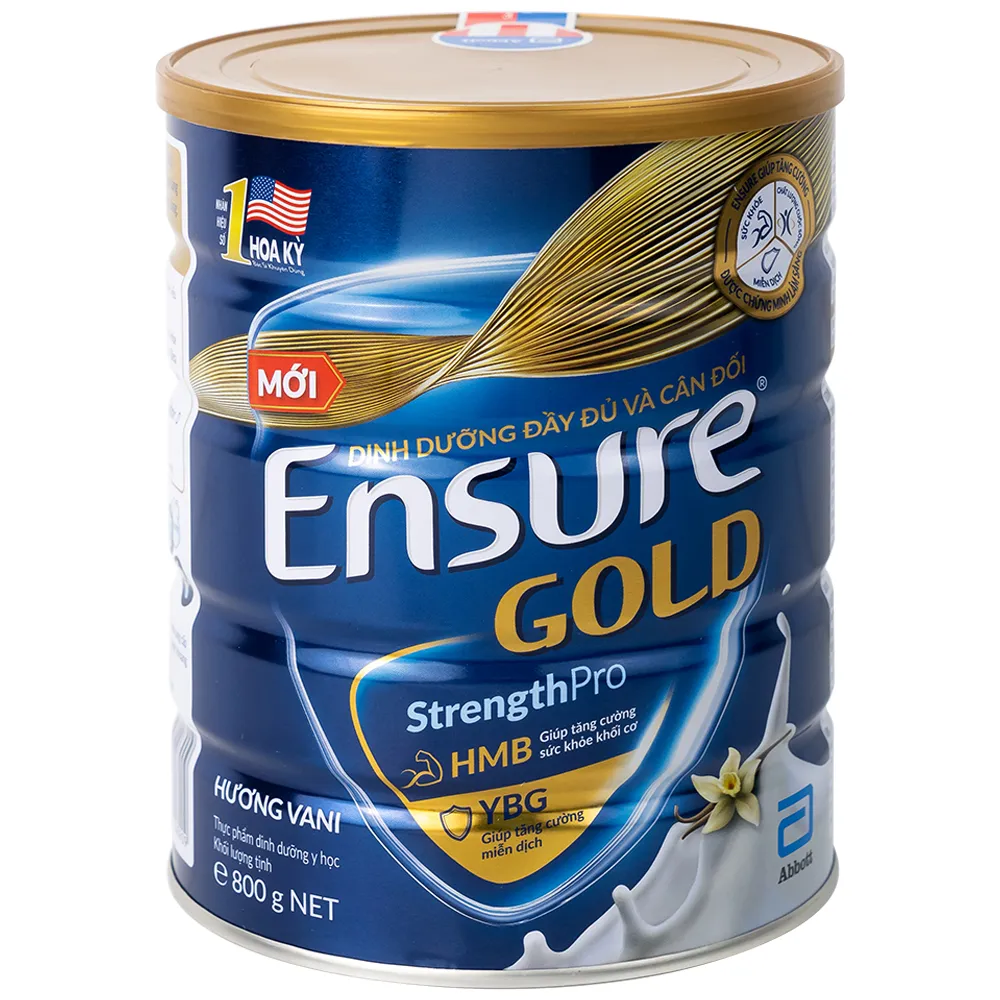 SỮA TĂNG CƯỜNG SỨC KHỎE ENSURE GOLD STRENGTHPRO HƯƠNG VANI 800G