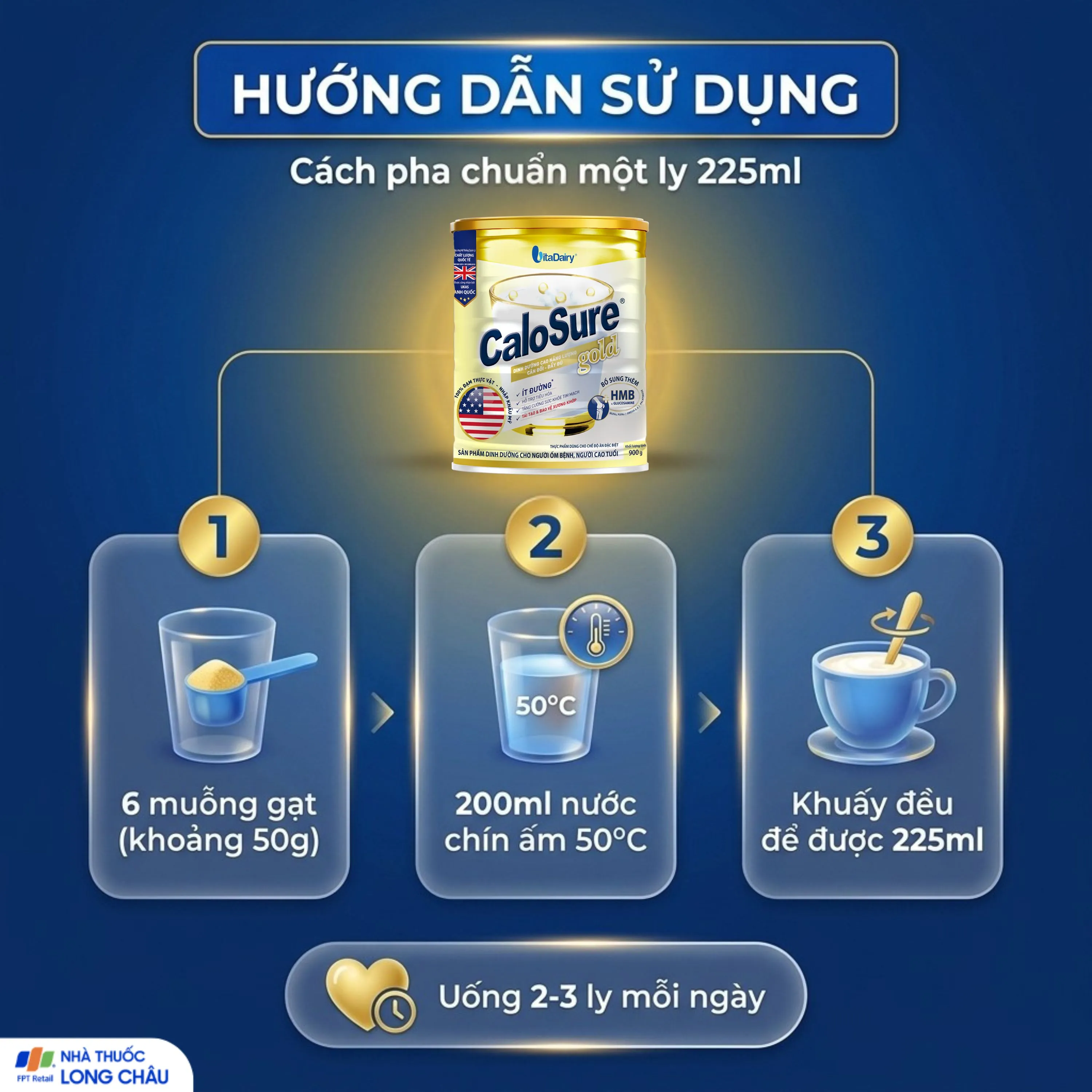 SỮA TĂNG CƯỜNG SỨC KHỎE TIM MẠCH CALOSURE GOLD VITADAIRY 900G 4