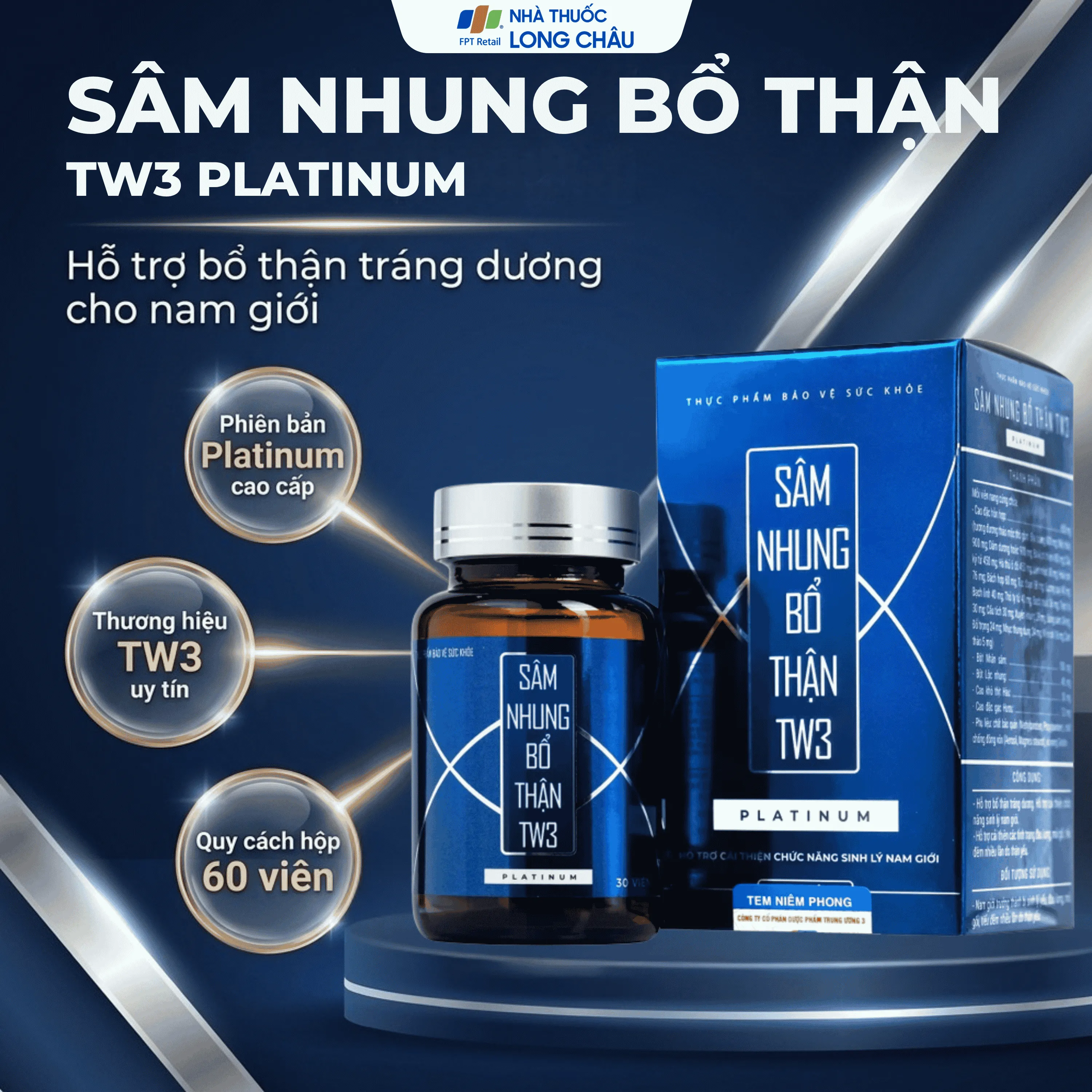 SÂM NHUNG BỔ THẬN TW3 PLATINUM 60V 2