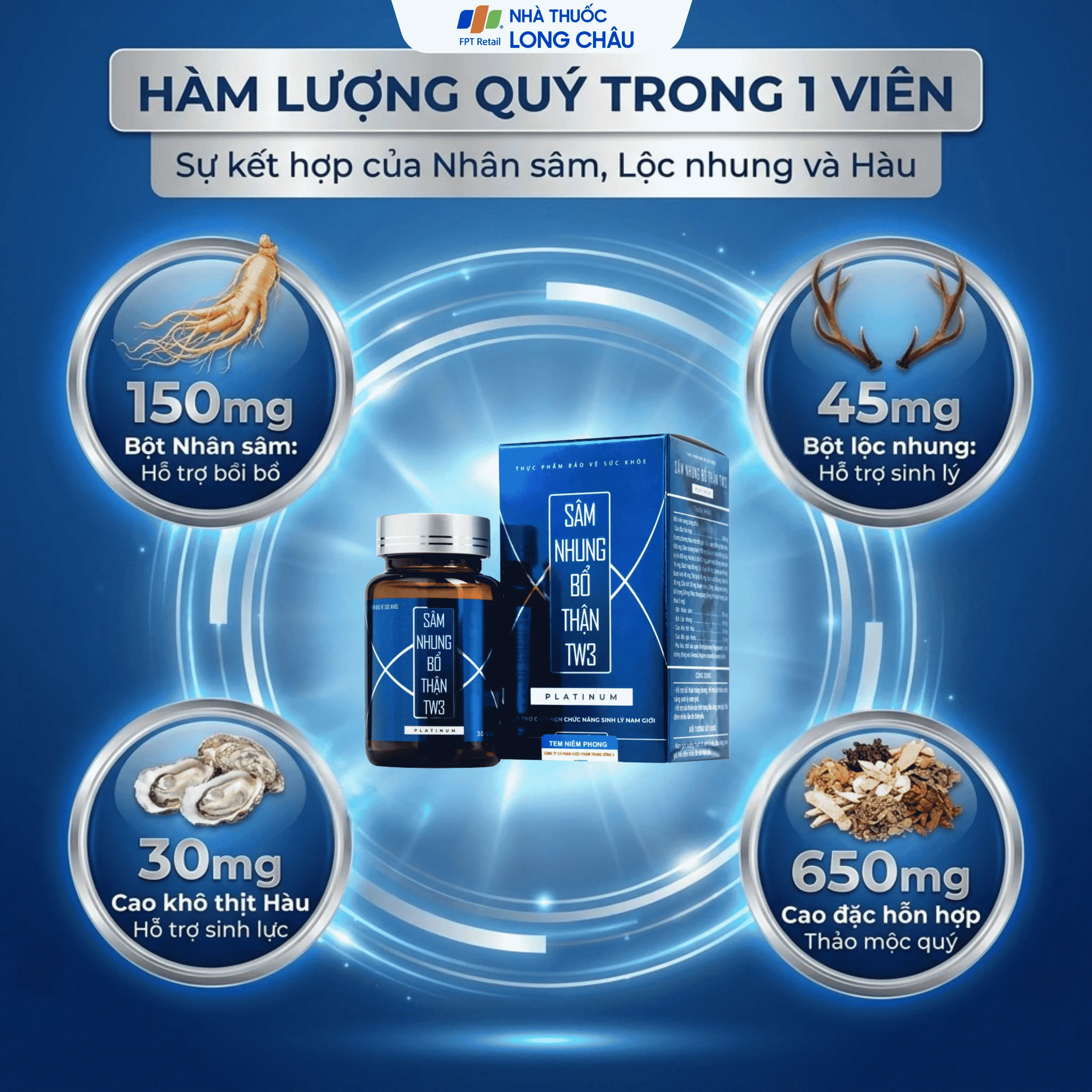 SÂM NHUNG BỔ THẬN TW3 PLATINUM 60V 3