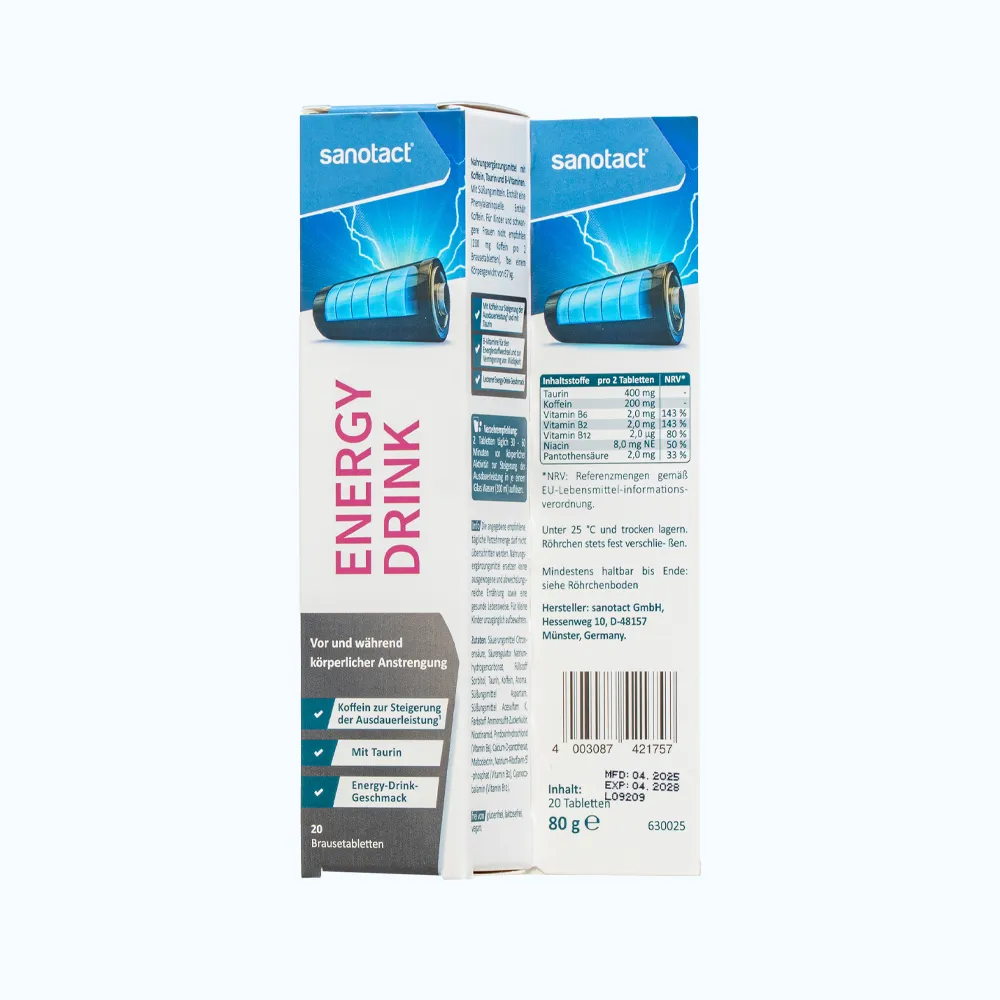 Sanotact Energy Drink bổ sung B6, B2, B12 tăng cường sức khỏe (Tuýp 20 viên) 5