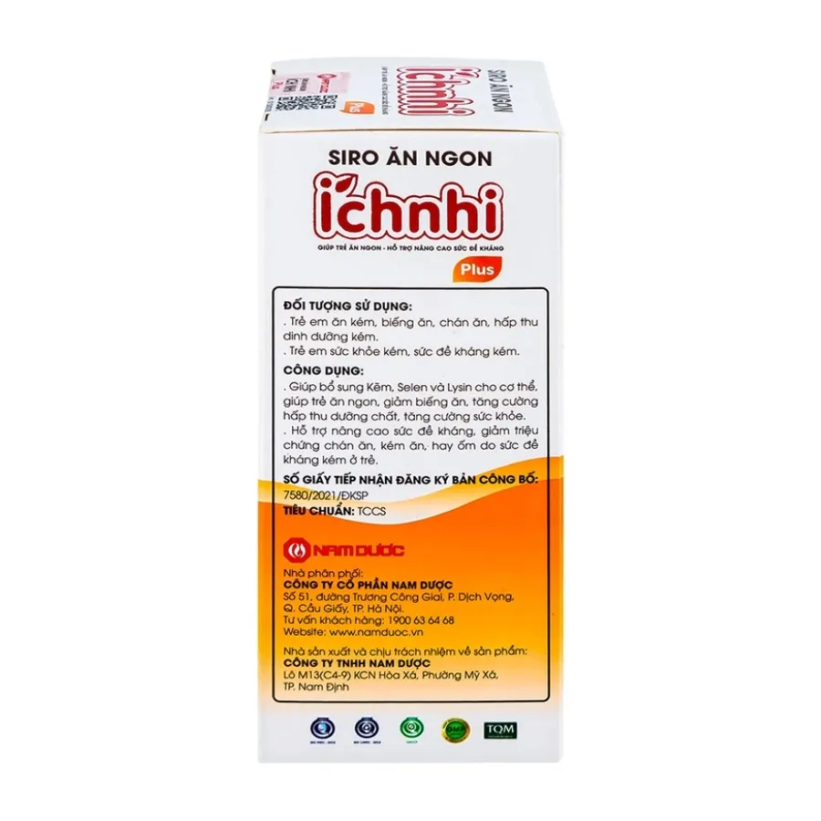 Siro Ích Nhi Plus giúp trẻ ăn ngon, tăng cường hấp thu dưỡng chất (100ml) 7