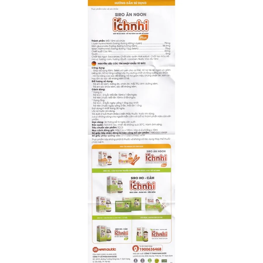 Siro Ích Nhi Plus giúp trẻ ăn ngon, tăng cường hấp thu dưỡng chất (100ml) 8