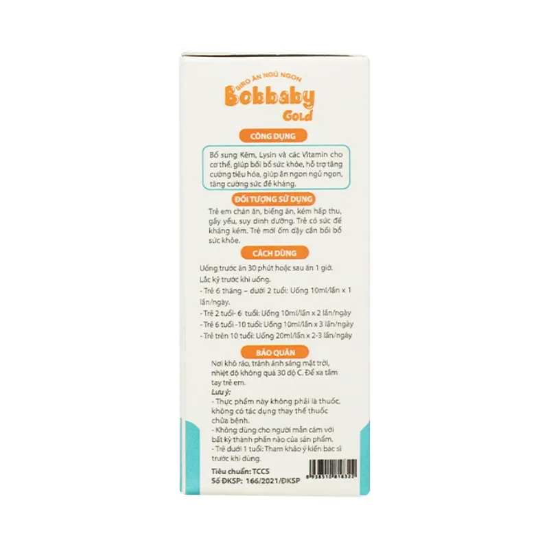 Siro ăn ngủ ngon Bobbaby Gold (20 ống) 4
