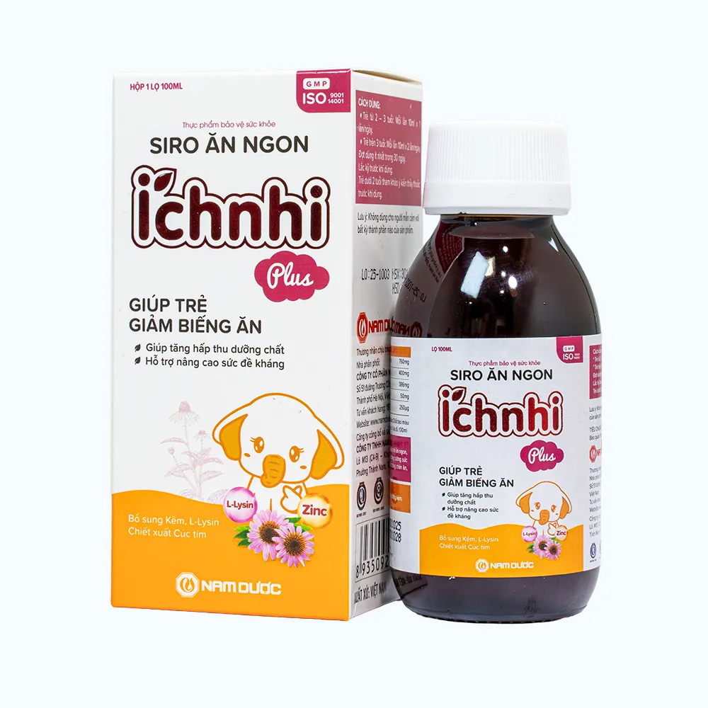 Siro ăn ngon Ích Nhi (chai 100ml) hỗ trợ hấp thu và giúp trẻ ăn ngon