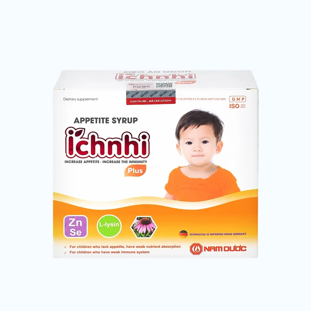 Siro ăn ngon Plus Ích Nhi (20 ống) hỗ trợ trẻ ăn ngon, tăng đề kháng