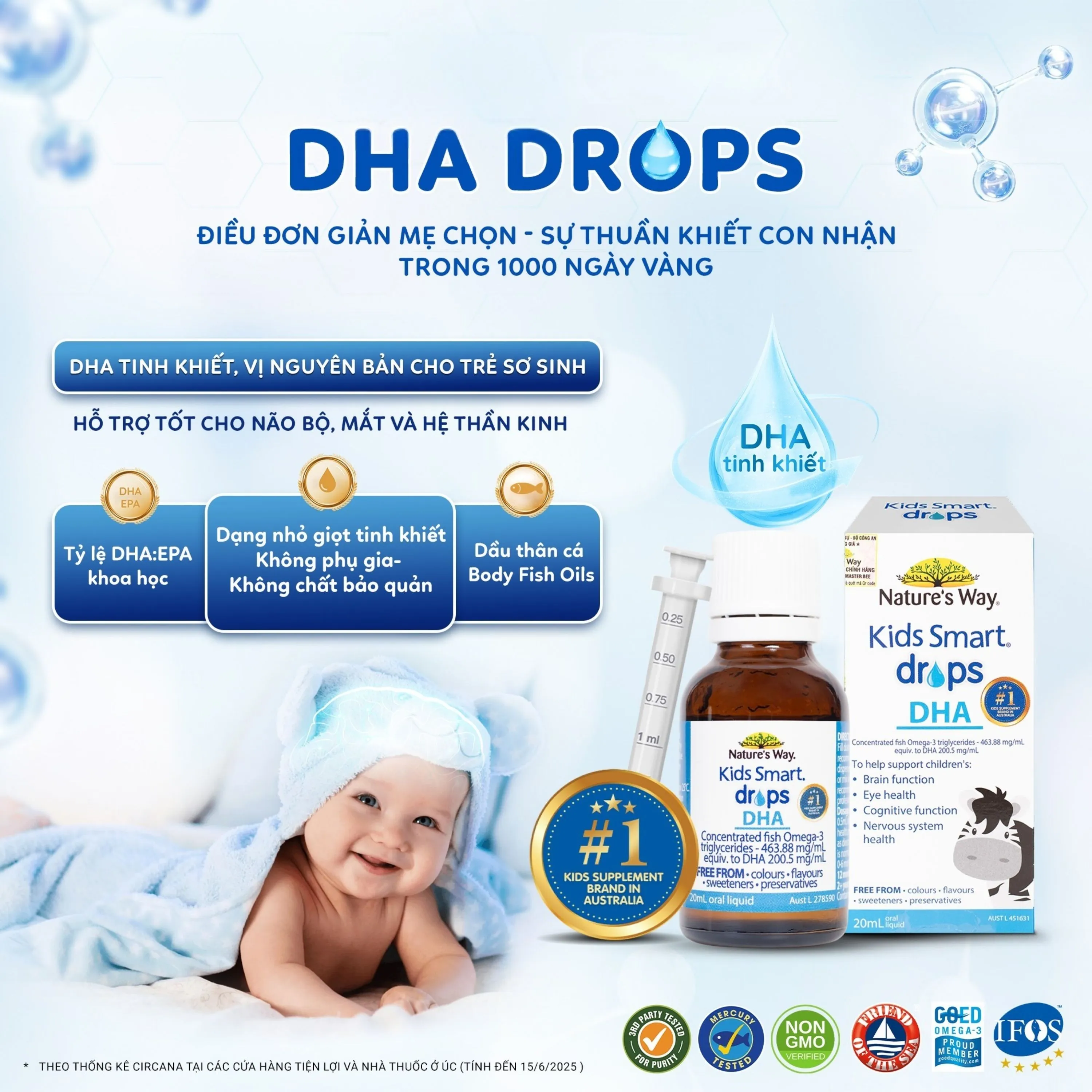 SIRO BỔ NÃO KIDS SMART DROPS DHA NATURE'S WAY 20ML 2